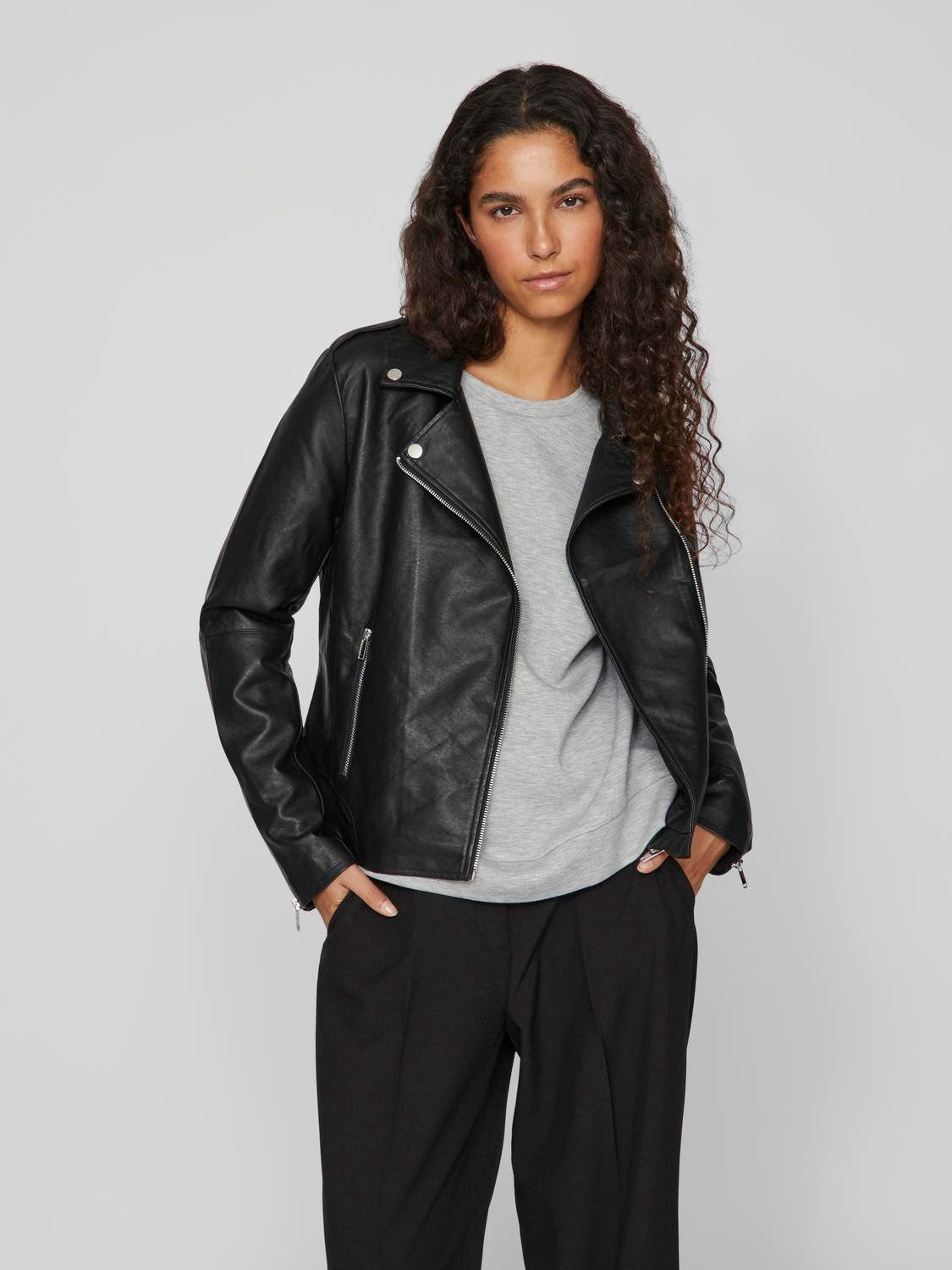 Vila Lederimitatjacke VICARA COATED JACKET - NOOS mit Biker Details