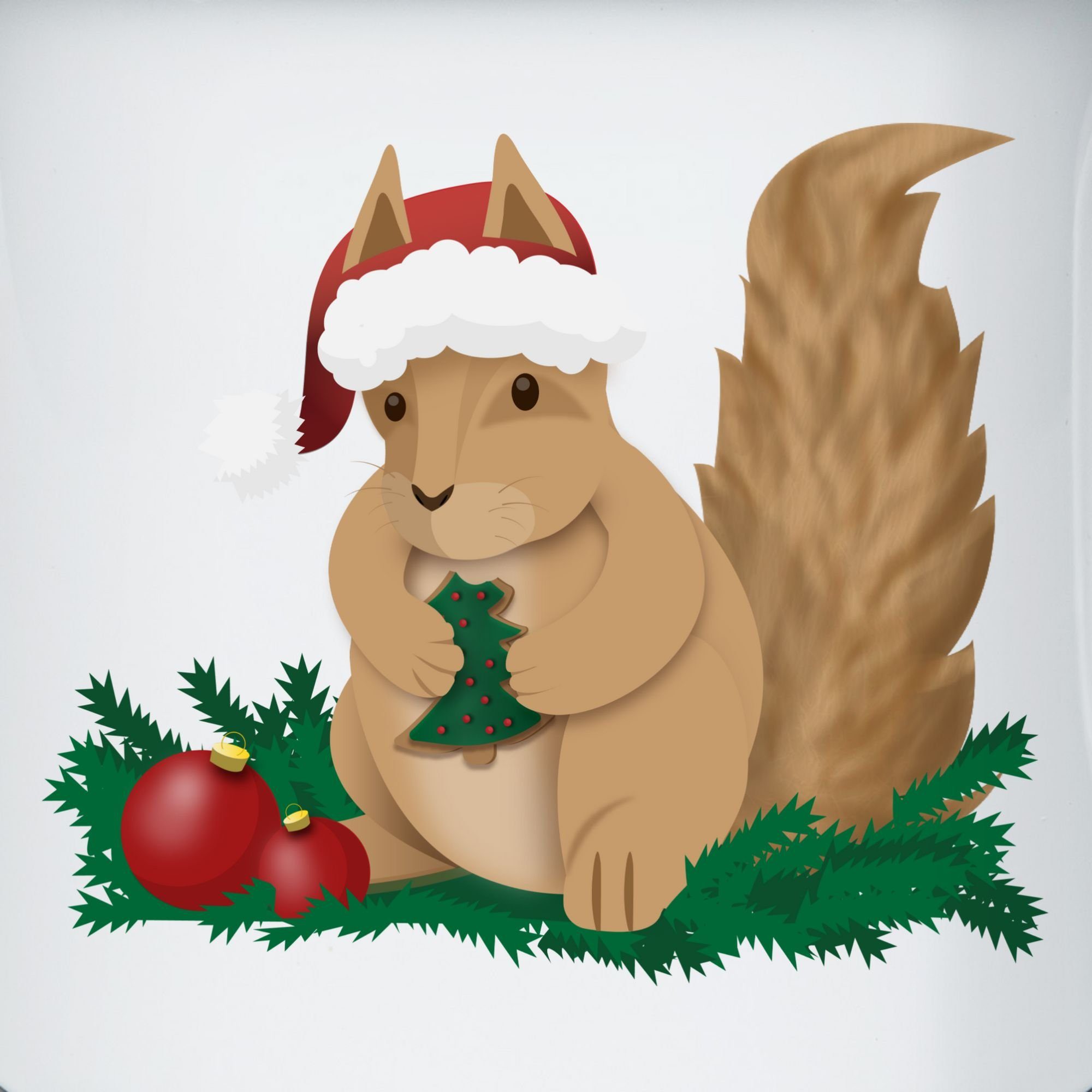 Shirtracer Tasse Weihnachten Eichhörnchen, Stahlblech, Weiß 2 Weihnachtstasse Silber
