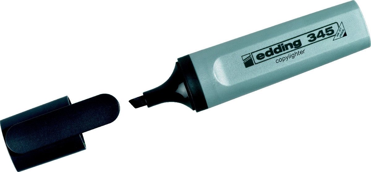 edding Marker Textmarker edding 345 copylighter silbergrau Keilspitze Packung mit 10