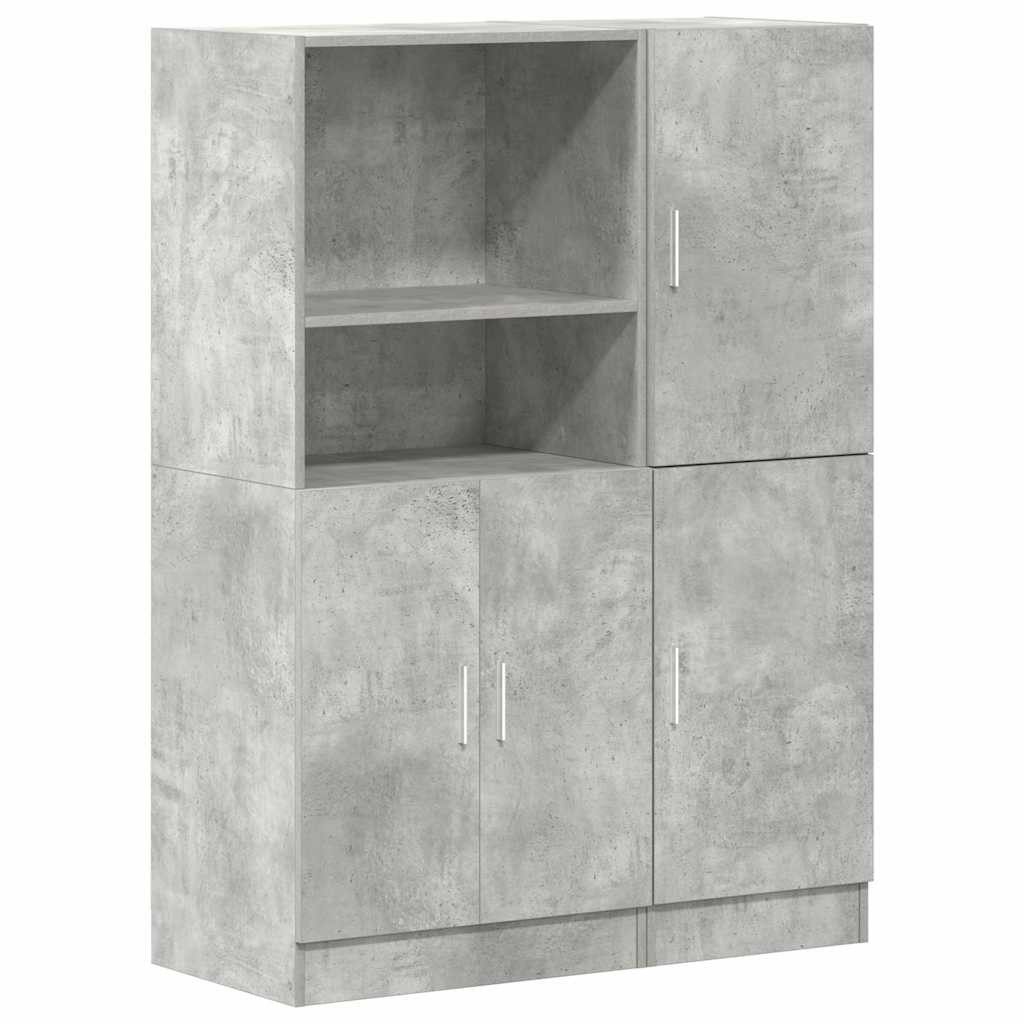 vidaXL Regal 2-tlg. Küchenschrank-Set Betongrau Holzwerkstoff, günstig online kaufen
