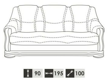 JVmoebel Sofa Garnitur 3+2 Sitzer Couch Polster Sitz Set 100% Italienisches Leder, Made in Europe