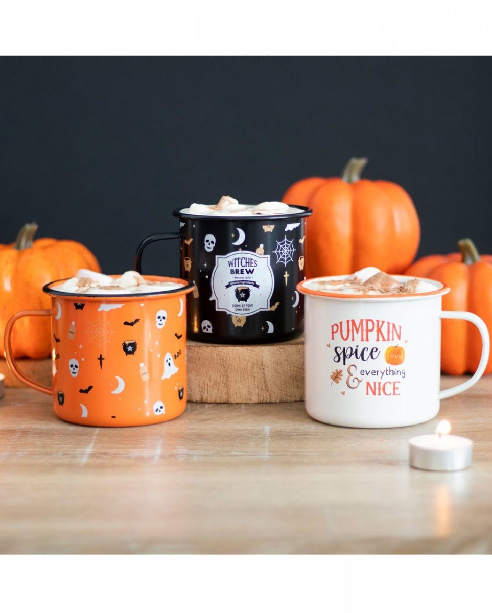 Horror-Shop Tasse Spooky Halloween Tasse im Emaile Style, Keramik