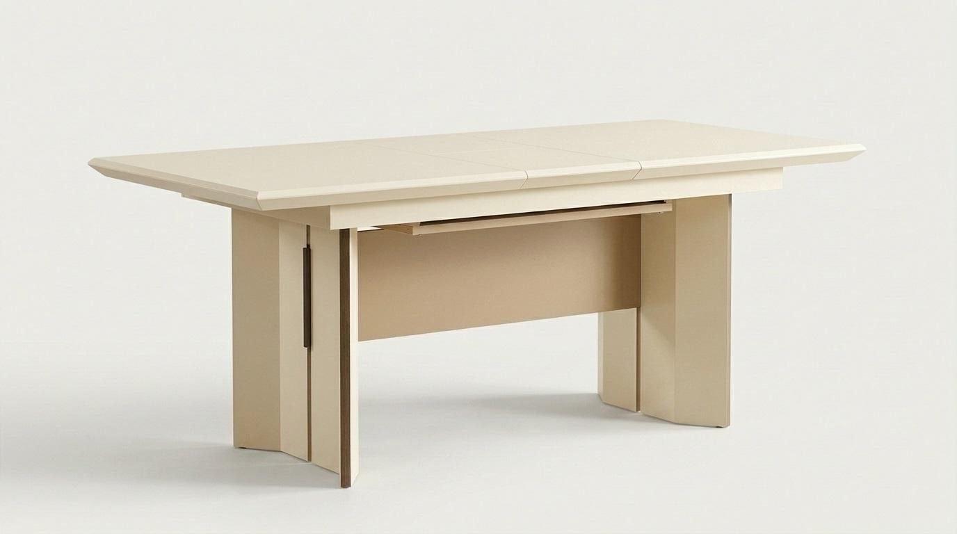 Xlmoebel Beistelltisch Beige Rechtecktisch aus Holz für modernes Wohnzimmer, ausziehbar (Beistelltisch, ausziehbar), Made in Europa