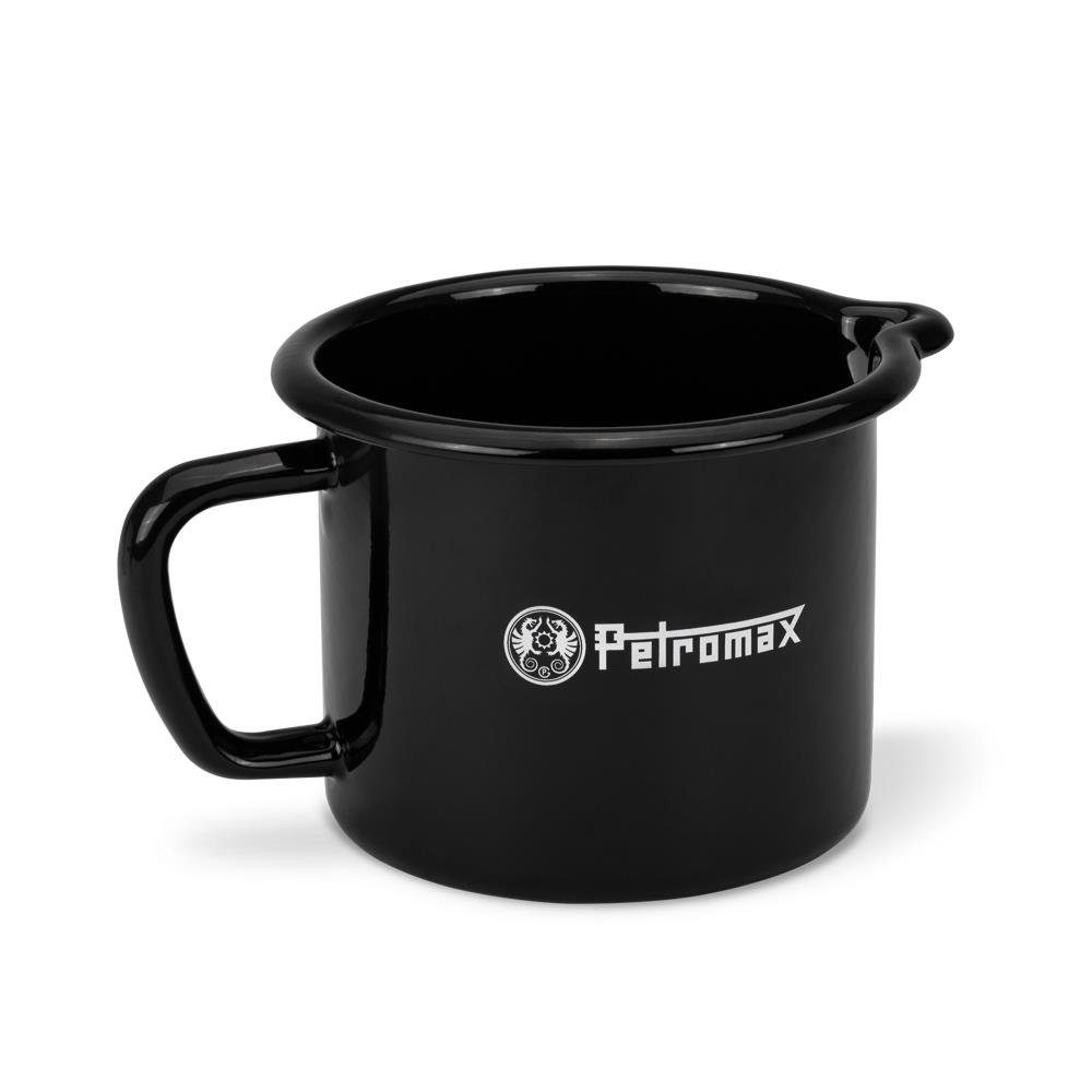 Petromax Messbecher, Emaille Milchtopf, Messbecher schwarz (1,4 Liter)