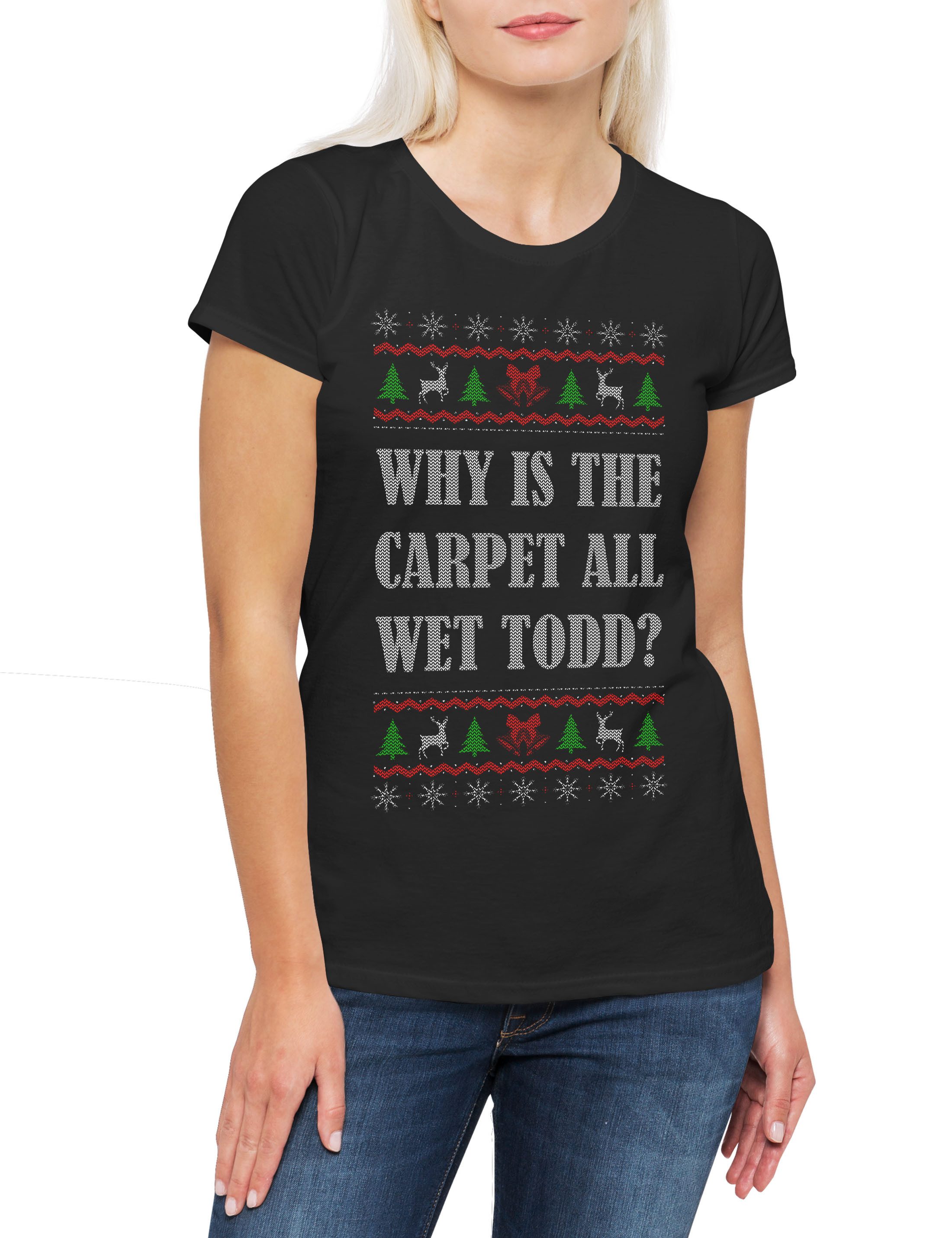 Print-Shirt Christmas Wet Carpet Damen T-Shirt X-Mas Schöne Griswold