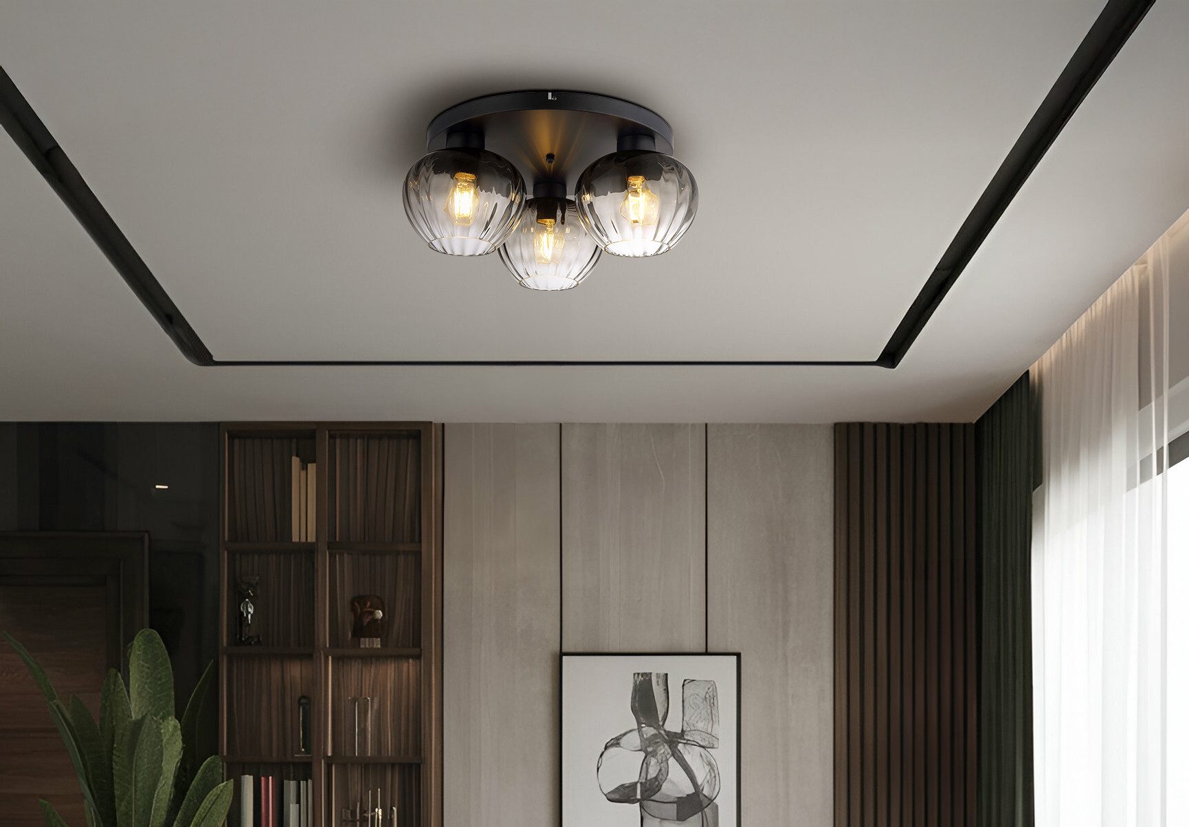 NOWA Deckenleuchte TOY, ohne Leuchtmittel, Deckenlampe, Glas, Wohnzimmer, Esszimmer