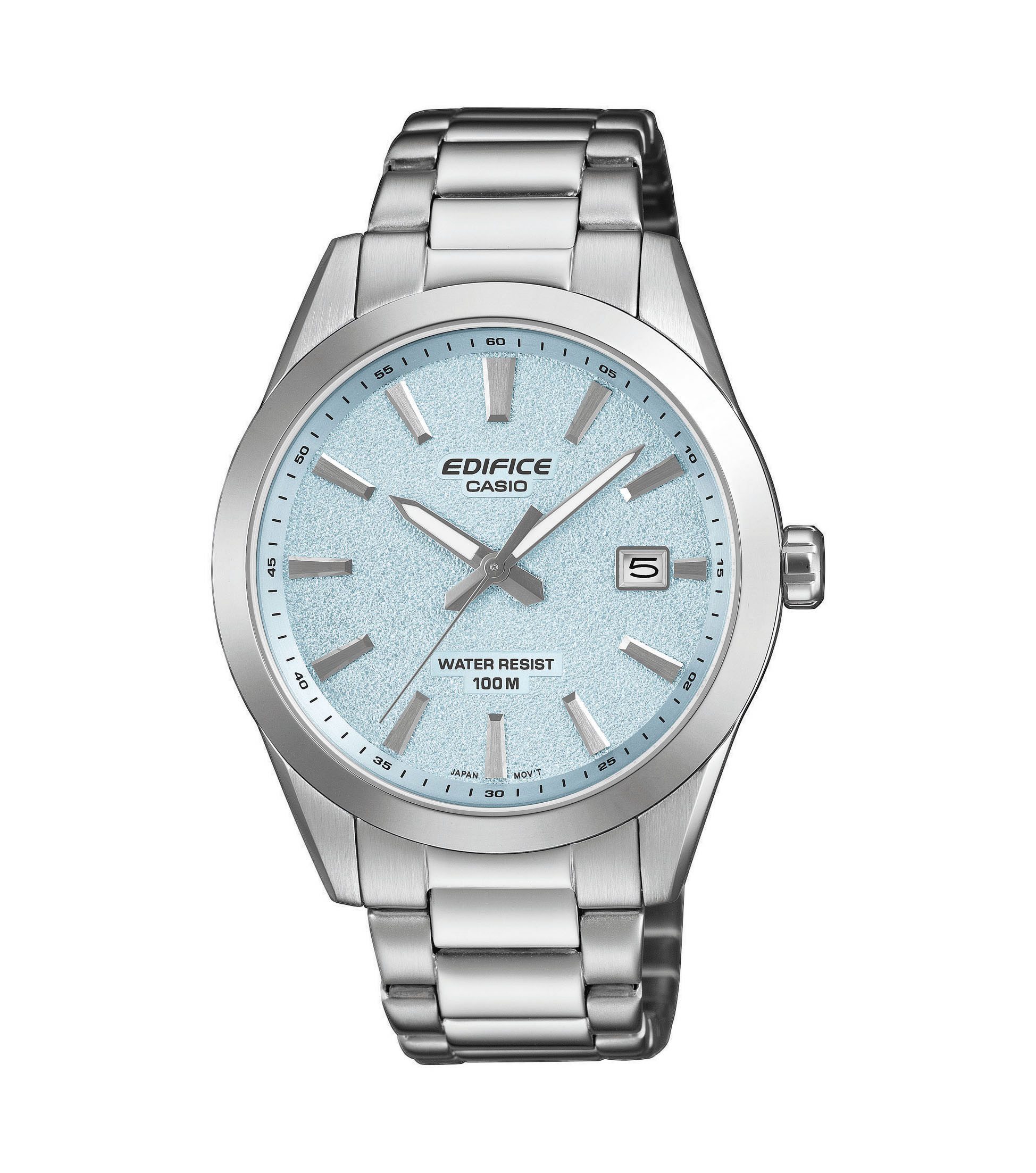 CASIO EDIFICE Quarzuhr EFV-160D-2BVEF, Armbanduhr, Herrenuhr, Edelstahlarmband, analog, Tag, Neo-Display