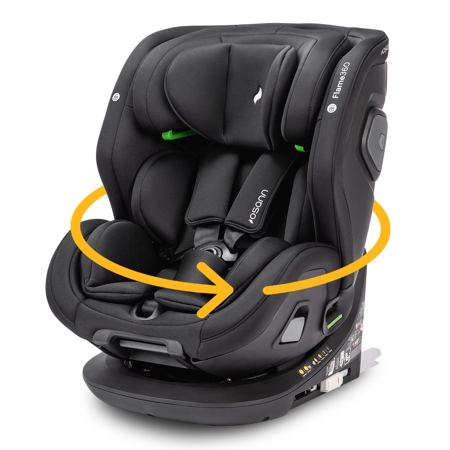 Osann Autokindersitz Flame360, ab: Geburt, bis: 12 Jahre, ab: 40 cm, bis: 150 cm, drehbarer Reboarder mit Isofix und Top-Tether von 40 bis 150 cm