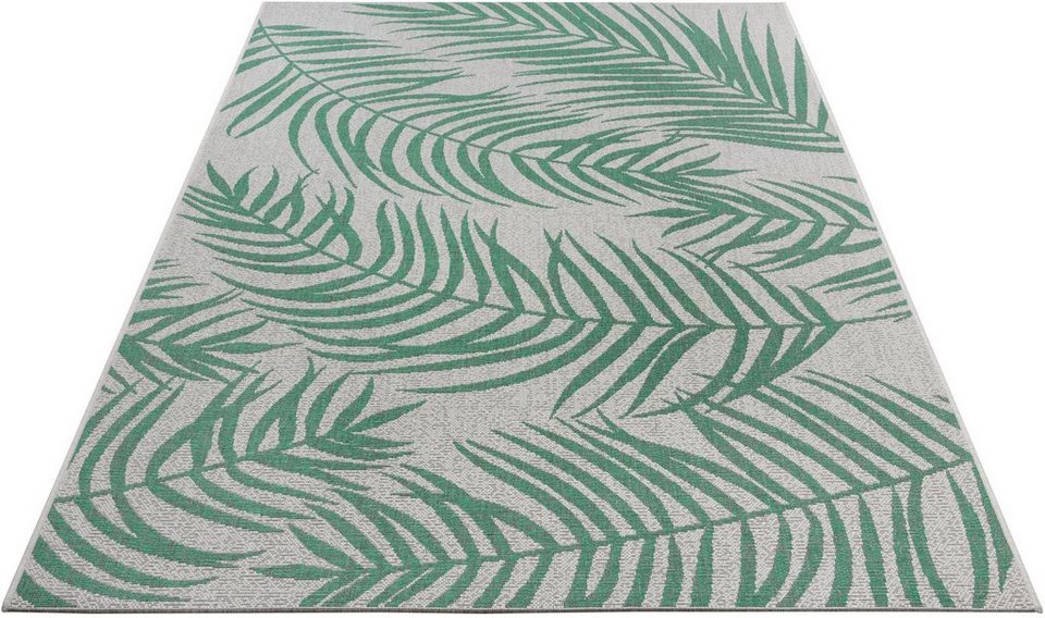 Teppich Palmera, NORTHRUGS, rechteckig, Höhe: 4 mm, Flachgewebe Florales  Design, gekettelt, Robust, Pflegeleicht