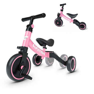 Dreirad Lenkstange mit Dach Kinder 2-5 Jahre Fahrrad pink 