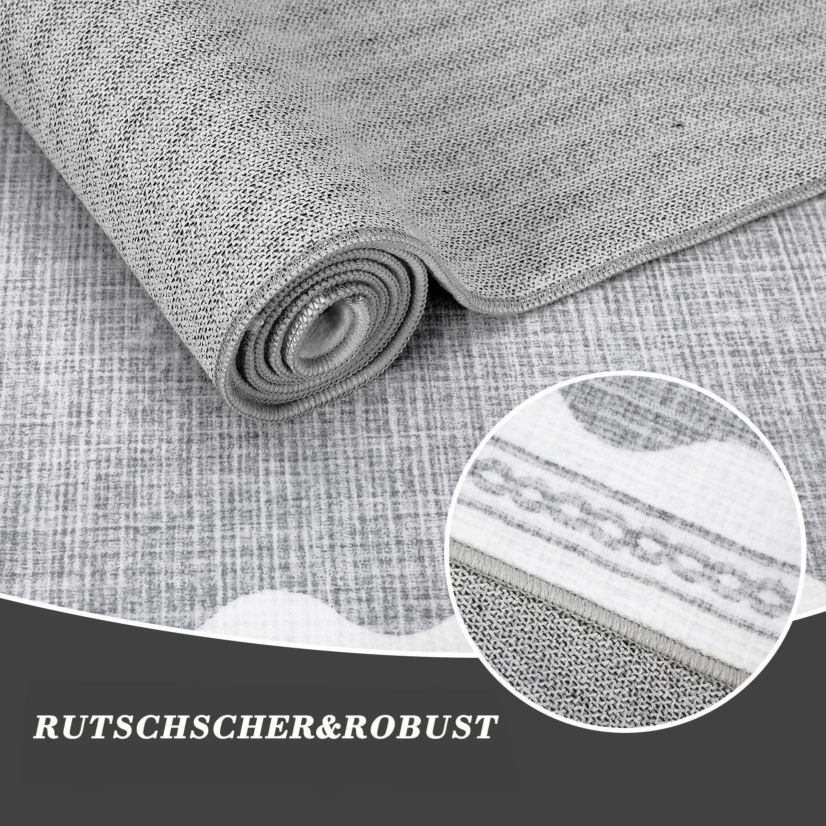 GarveeMore Teppich Doora, rechteckig, Höhe: 7 mm, mit besonders weichem Flor, Kurzflor, modern, wellenförmiger Bordüre