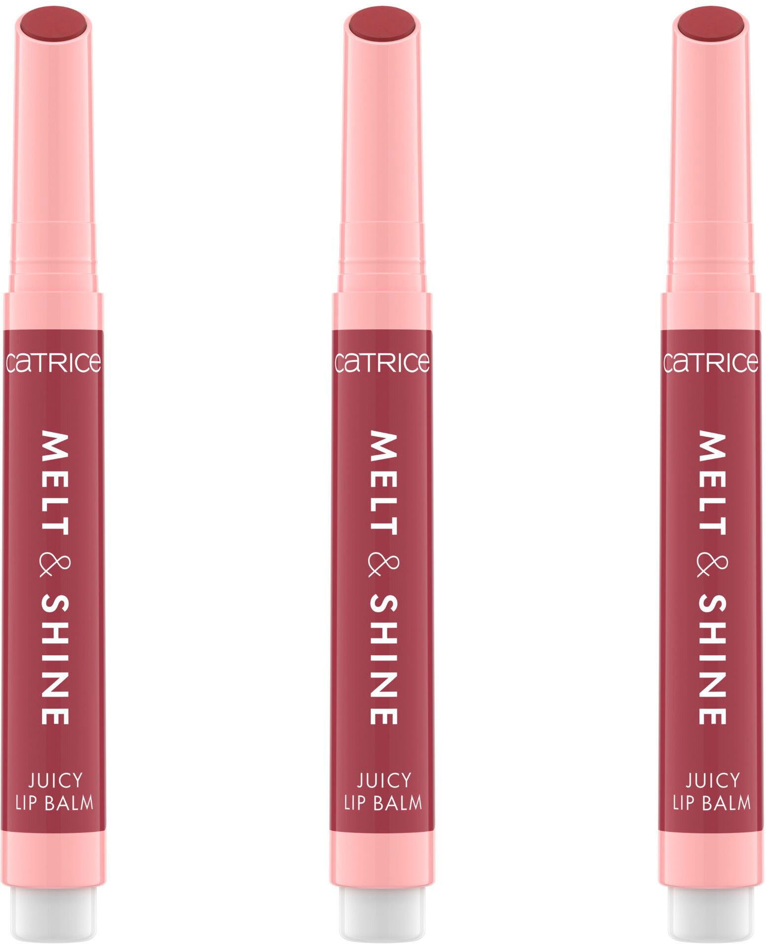 Catrice Lippenbalsam Melt & Shine Juicy Lip Balm, 3-tlg., mit weicher Textur