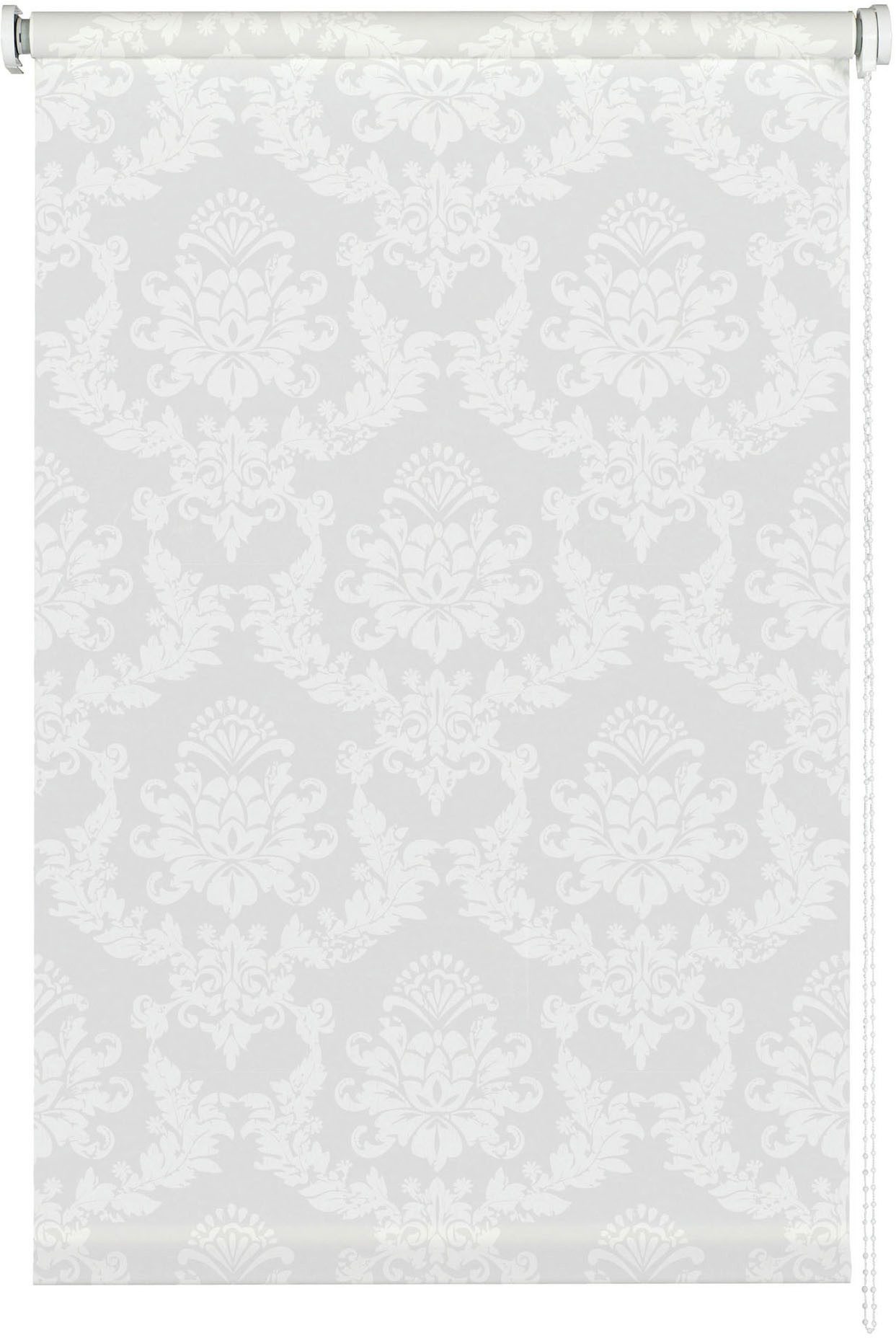 Seitenzugrollo Seitenzugrollo Design Ornament, Liedeco, transparent, ohne Bohren, freihängend, verschraubt, Lichtdurchlässig mit Sichschutz, flexibel montierbar