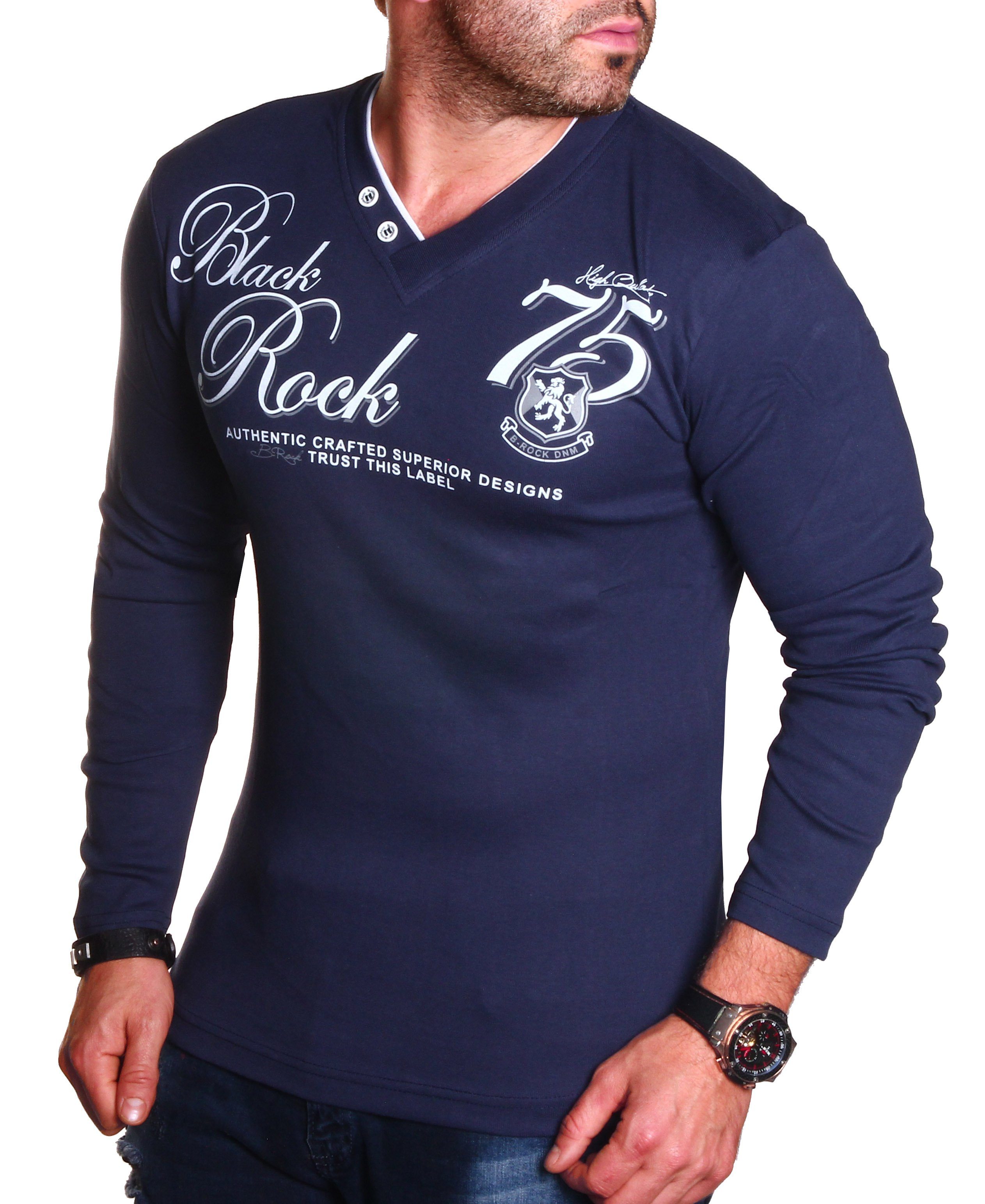 BLACKROCK Henleyshirt Langarm-Henleyshirt mit Farbdruck günstig online kaufen