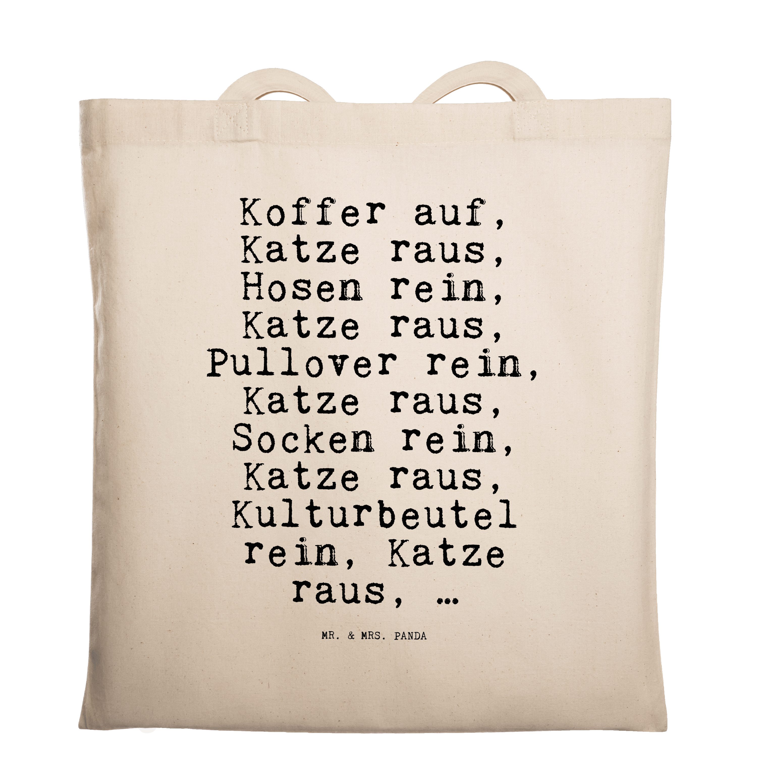 Mr. & Mrs. Panda Tragetasche »Koffer auf, Katze raus,... Transparent