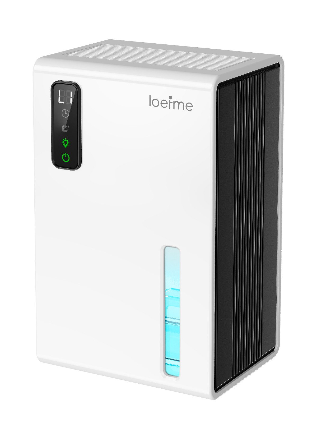 loefme Luftentfeuchter Elektrischer Luftentfeuchter für Schlafzimmer Bad Küche Keller, Entfeuchtung 0,55 l/Tag, Tank 2,1 l, Touchscreen, Schlafmodus, Timer, RGB-Licht, automatische Abschaltung
