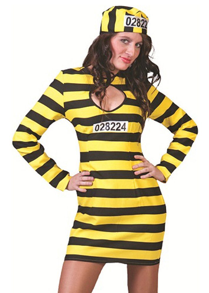 Funny Fashion Kostüm »Sexy Sträfling Häftling Kostüm für Damen Schwarz /  Gelb - Verkleidung Knast Girl Bankräuberin Verbrecherin gestreift Fasching  Mottoparty« online kaufen | OTTO