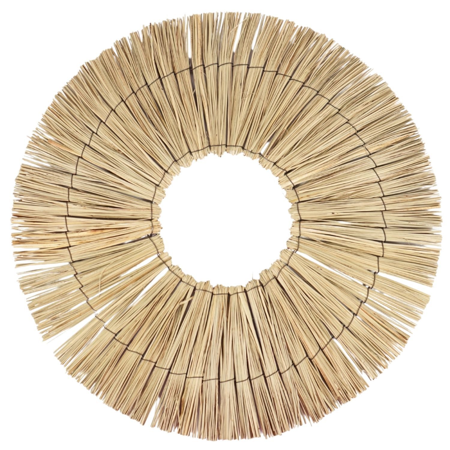 Marrakesch Orient & Mediterran Interior Wanddekoobjekt Runde Wanddekoration im Boho-Stil aus Rattan in der Farbe Natur 58cm (1 St), Handarbeit