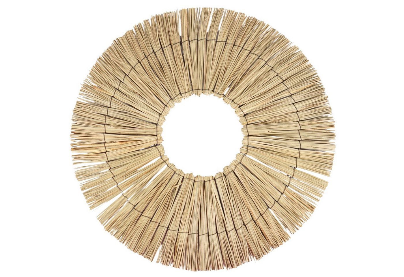 Marrakesch Orient & Mediterran Interior Wanddekoobjekt Runde Wanddekoration im Boho-Stil aus Rattan in der Farbe Natur 58cm (1 St), Handarbeit