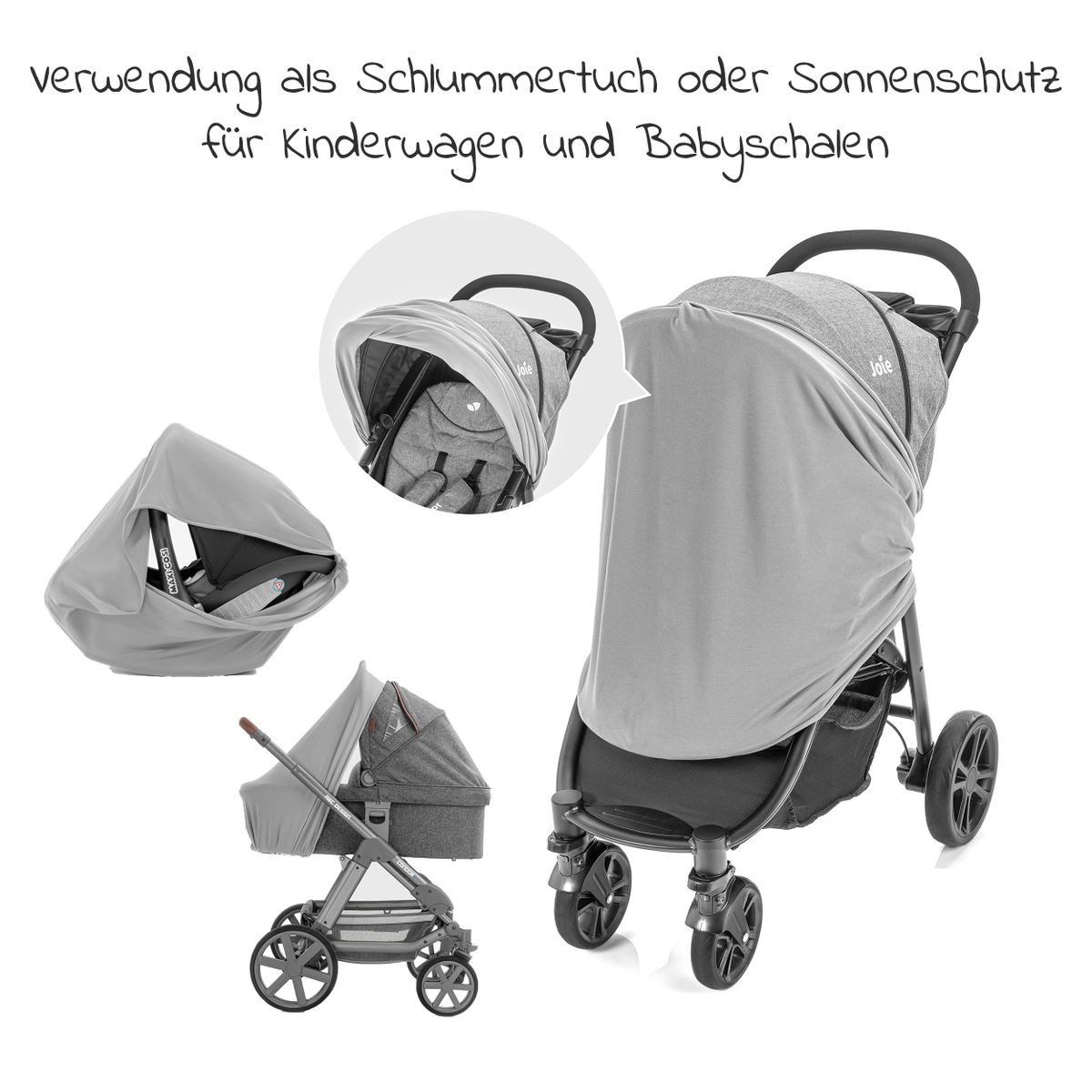 LaLoona Stillschal Grau, Stillschal Stilltuch Stillhilfe Sichtschutz beim Stillen - Baumwolle