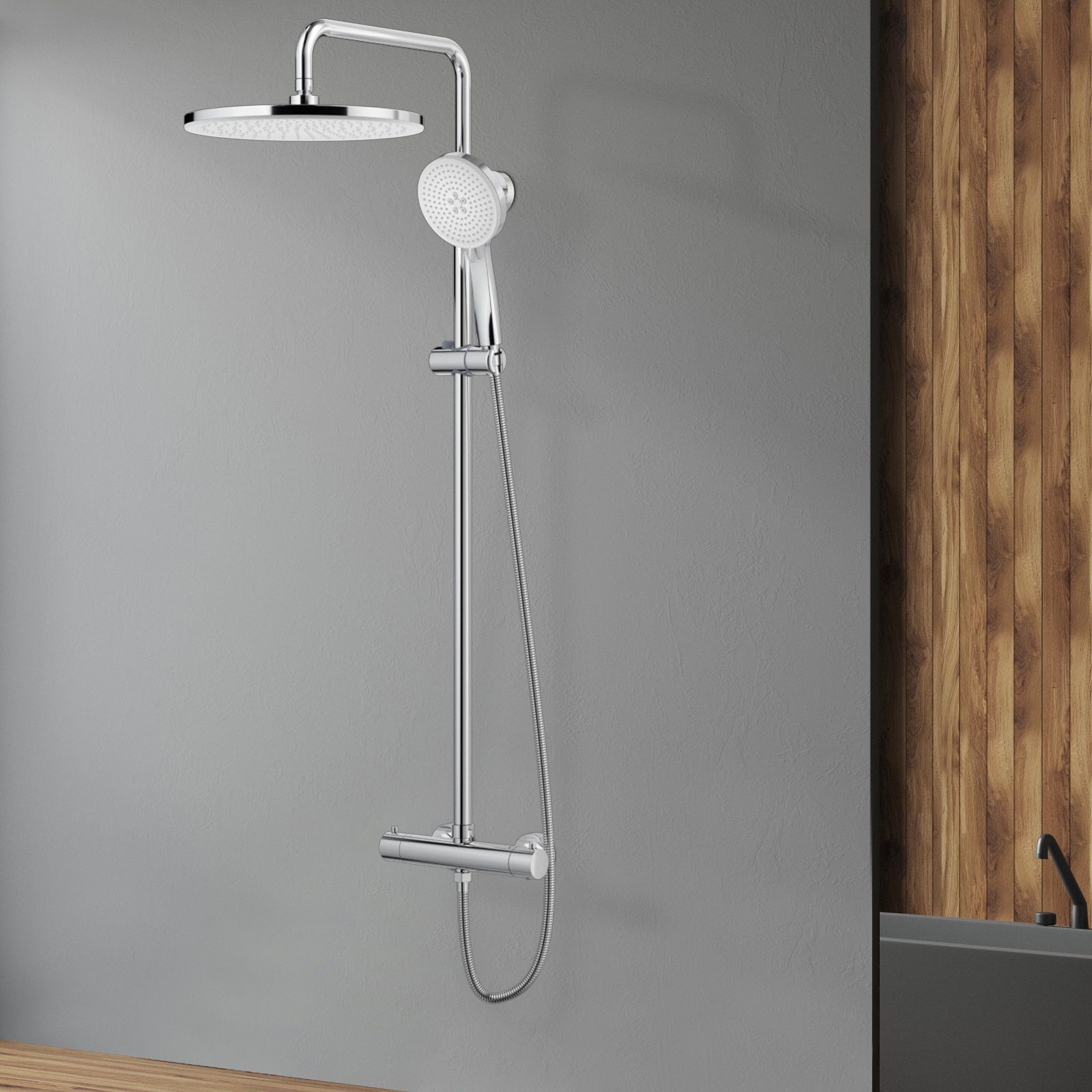 Rainsworth Duschsystem mit Thermostat, 3 Strahlart(en), komplett-set, 92-12 günstig online kaufen