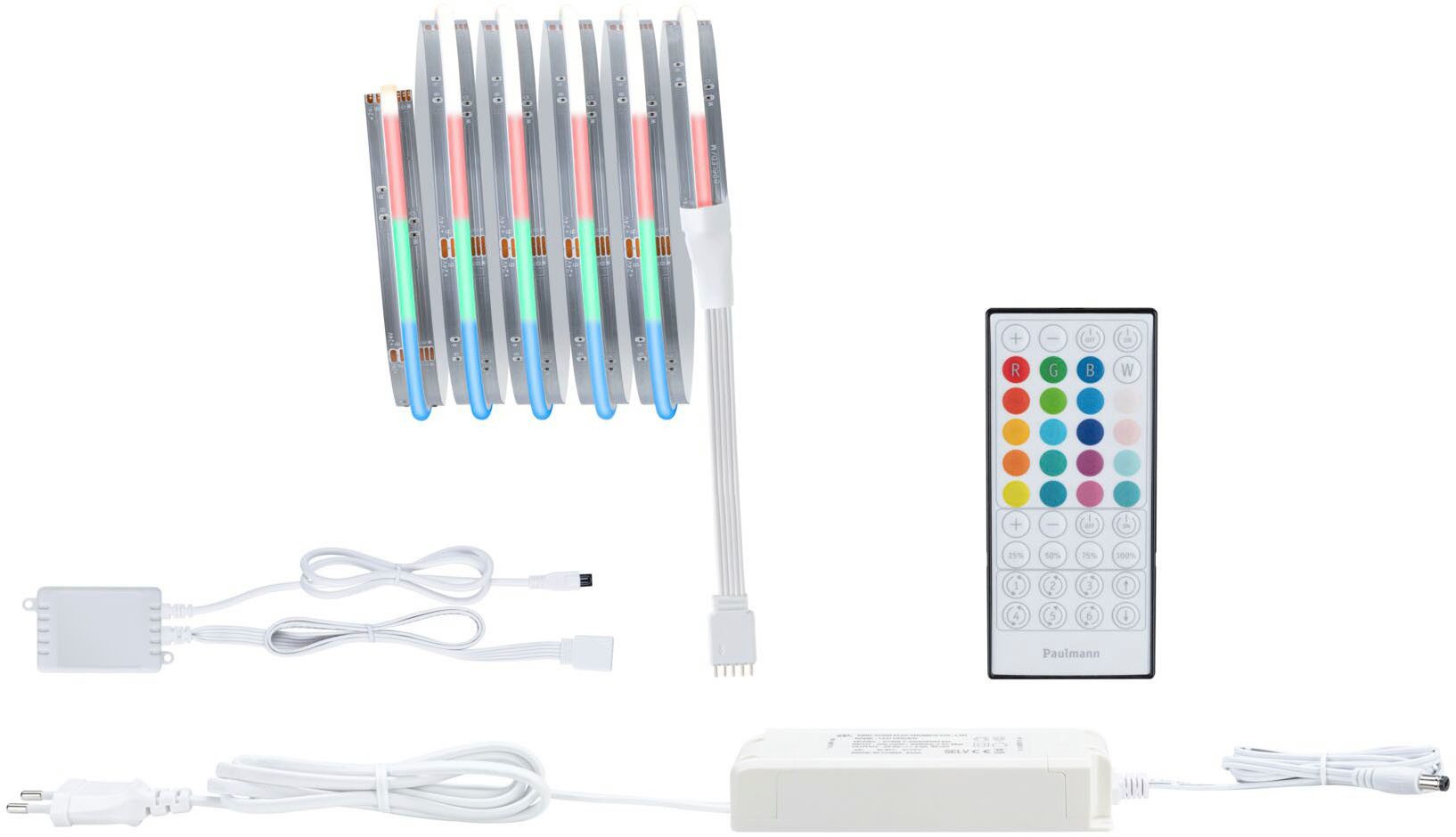Paulmann LED-Streifen MaxLED 1000 LED Strip Full-Line COB Basisset, Memoryfunktion, Farbwechsler, Farbsteuerung, Dimmer