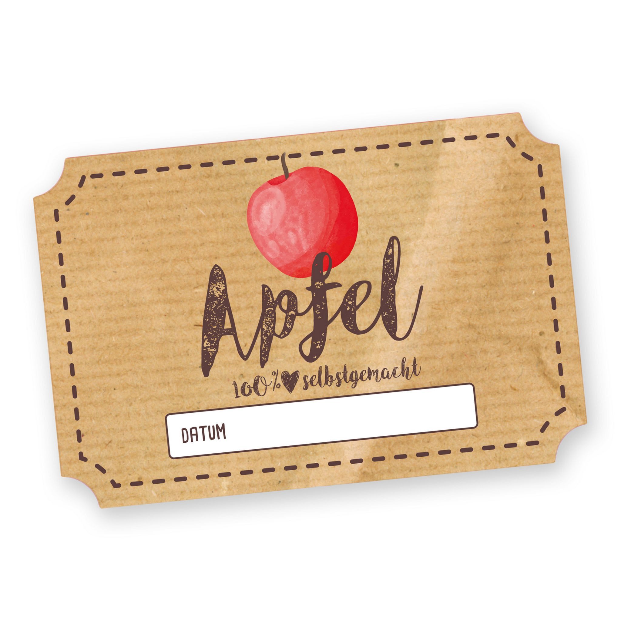 itenga Aufkleber Itenga 50 x Marmeladenetikett rechteckig 6x4cm Apfel