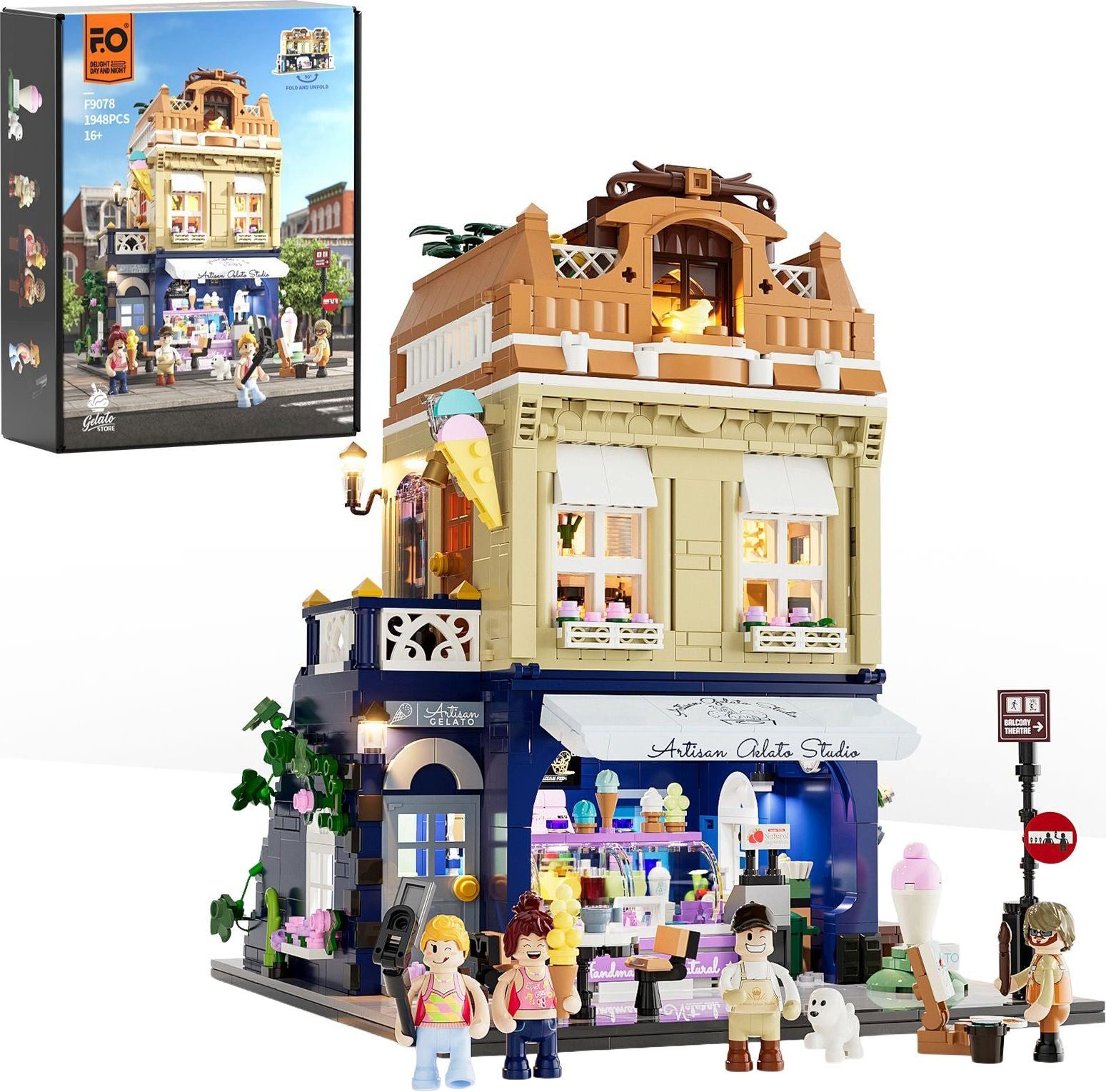 Lumibricks Lumibricks Eisdiele Klemmbausteine 1948 Teile mit LED Konstruktions-Spielset