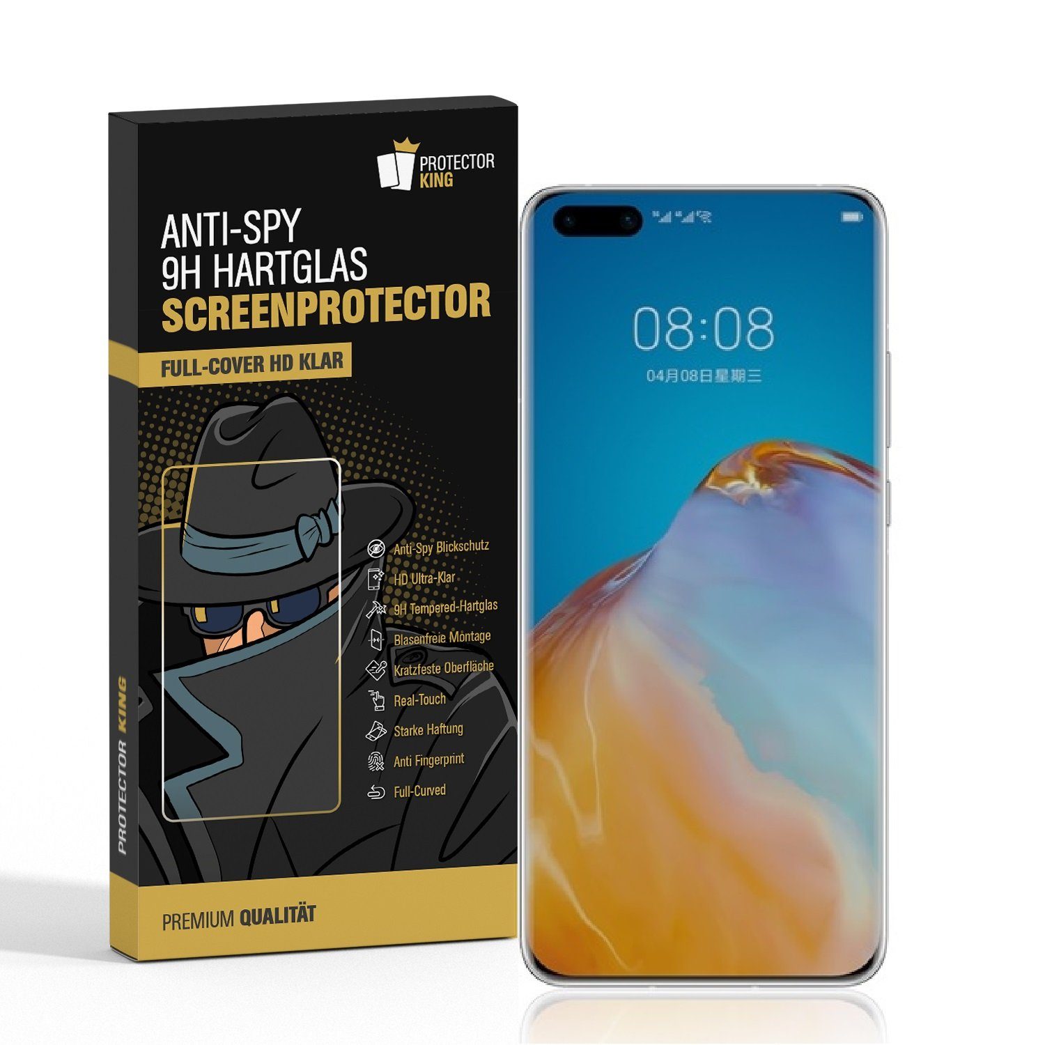 Protectorking Schutzfolie 1x 9H Panzerglas für Huawei P40 Pro FULL ...