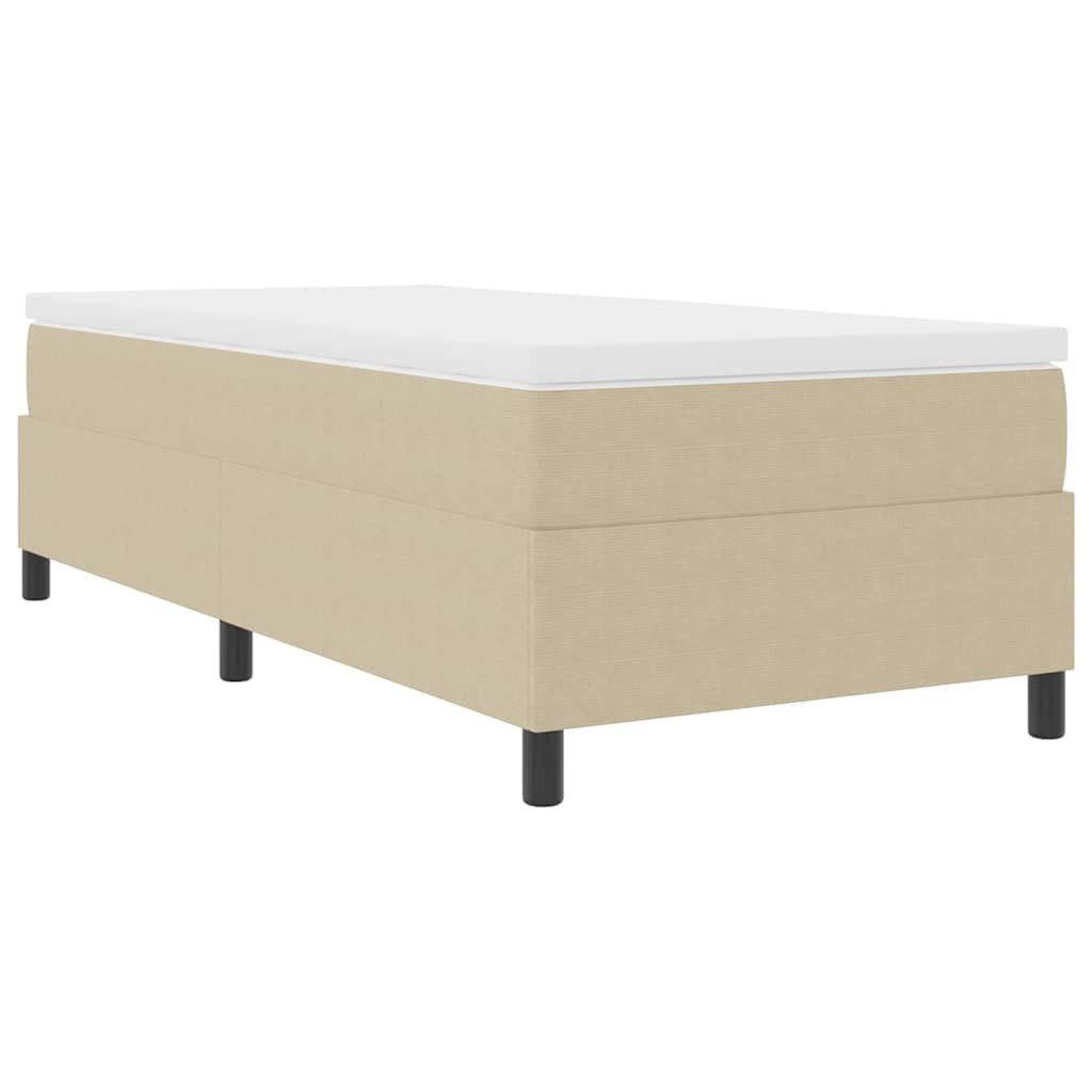 vidaXL Bett Boxspringbett Hellgrau und Weiß 80 x 200 cm Cordstoff (1-tlg)