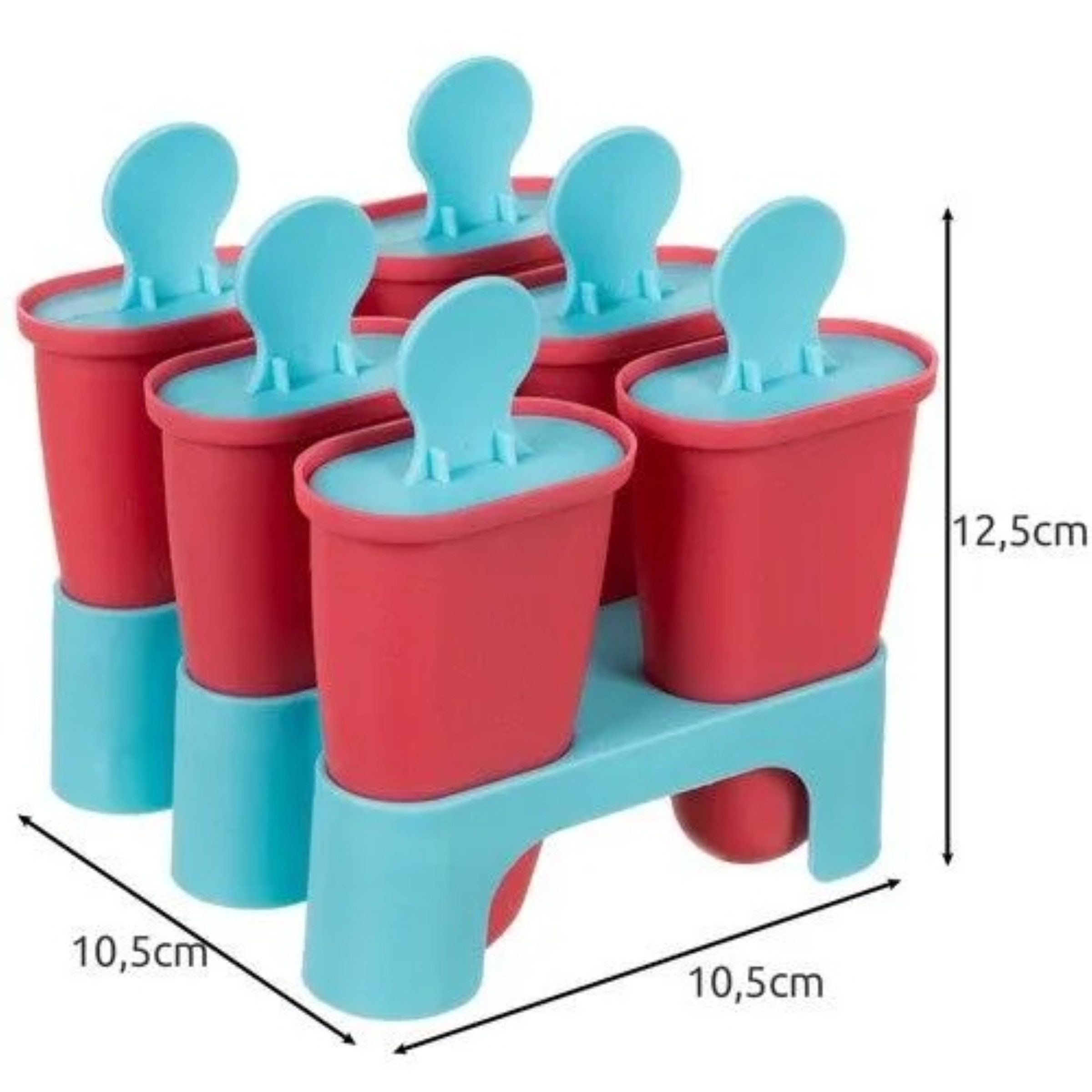 Ruhhy Eisform Eisform Eisformen Set 6er Eis am Stiel Form BPA-frei mit Halterung, (Eisbereiter Set wiederverwendbar aus PP Kunststoff für Gefrierschrank 13-tlg), Bruchfeste Eis am Stiel Formen 6er Set mit Deckel und Standfuß 13tlg