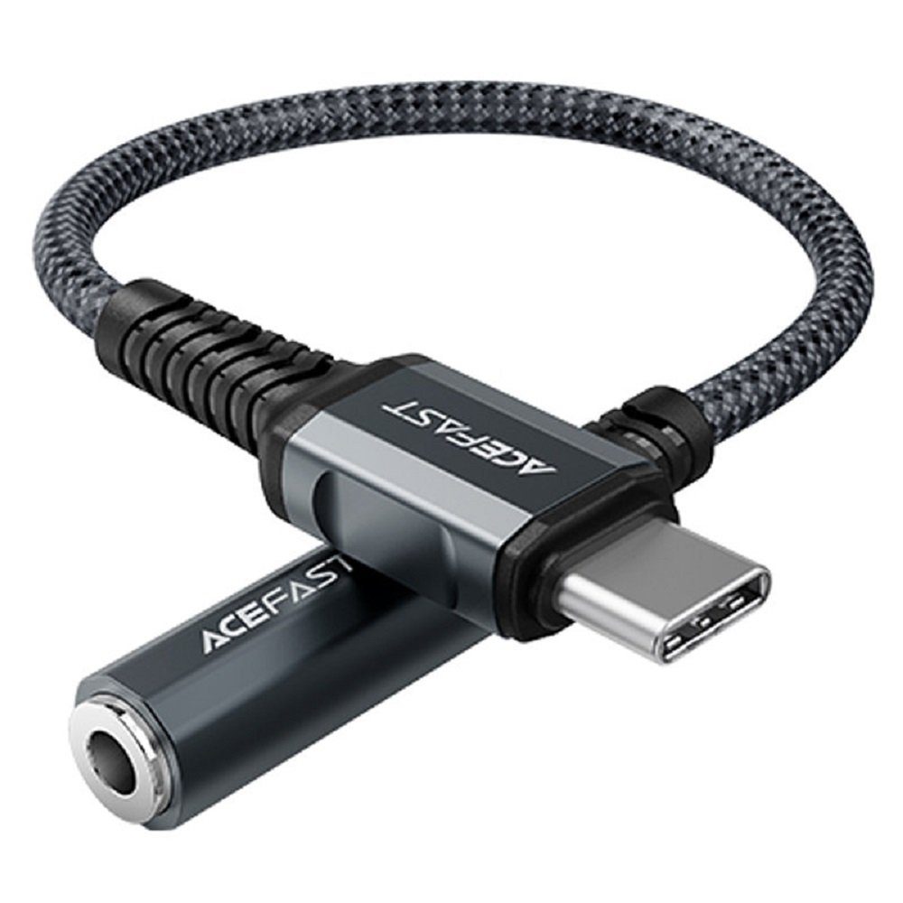 Acefast USB-Typ-C-Audiokabel - 3,5-mm-Miniklinke (weiblich) 18 cm, AUX-Grau Audio-Kabel
