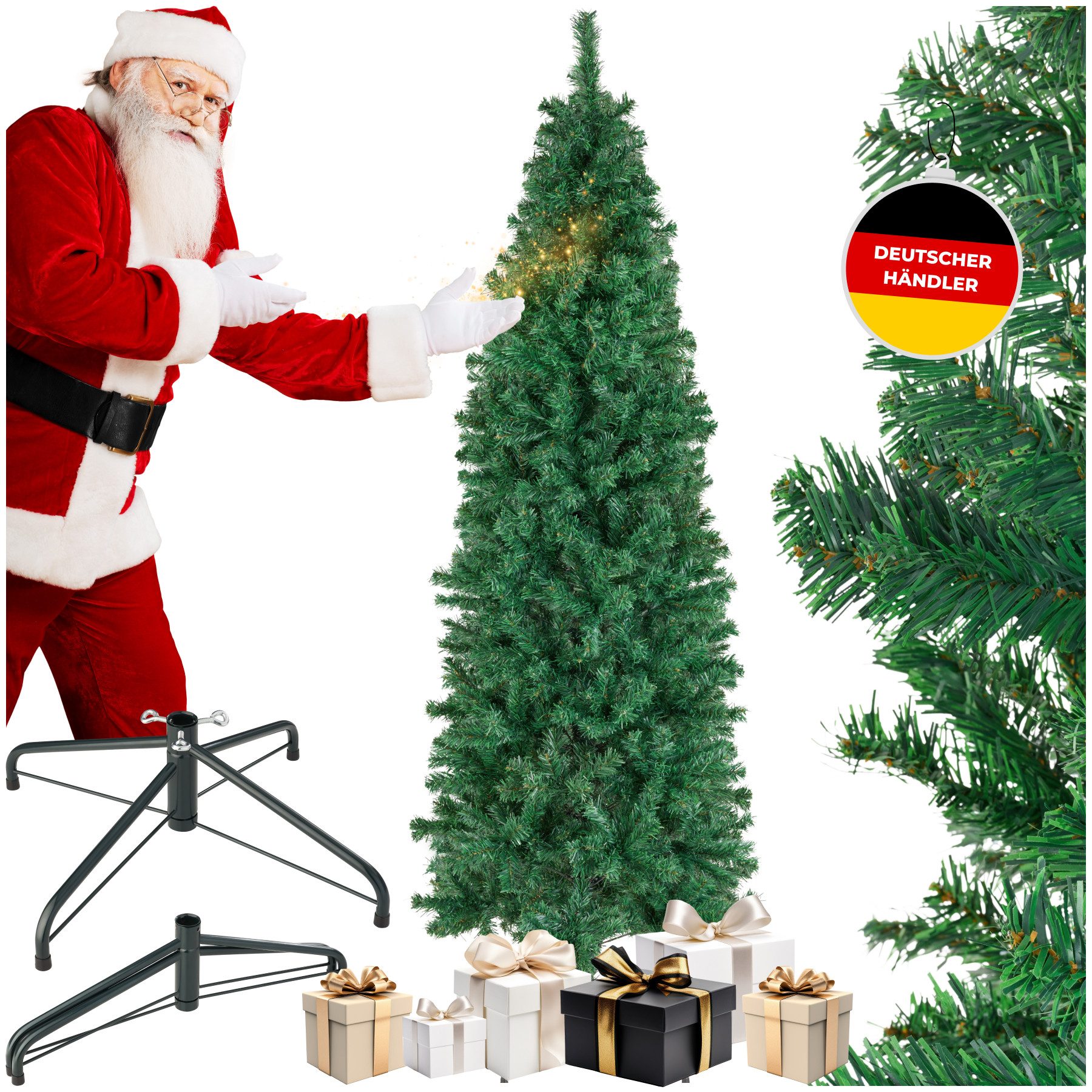 tectake Künstlicher Weihnachtsbaum Künstlicher Christbaum in Grün Tannenbaum Dekoration, Undekorierter/Unbeleuchteter Baum, verschiedene Größen, künstlich in Grün, mit dichten Nadeln