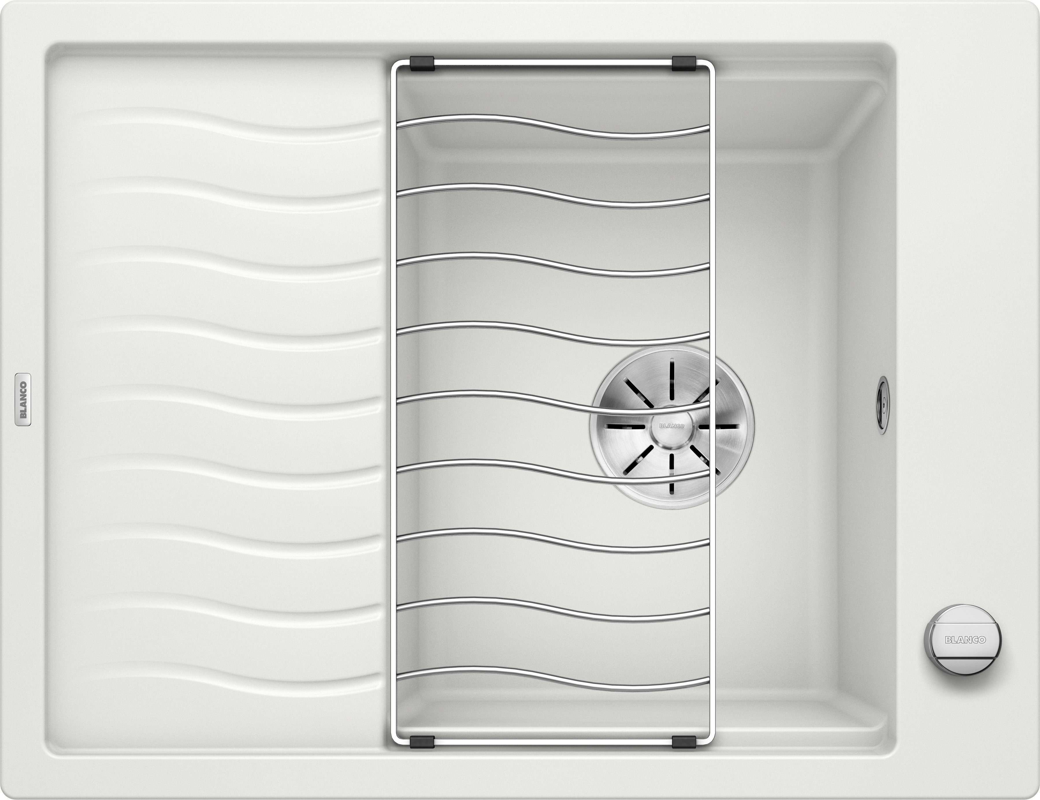 Blanco Granitspüle ELON 45 S, eckig, 50/65 cm, (1 St), erhältlich in mehreren Farben, inklusive gratis Edelstahl-Tropfgitter