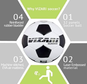 VIZARI Fußball CLASSICO Ball WHT/BLK 4
