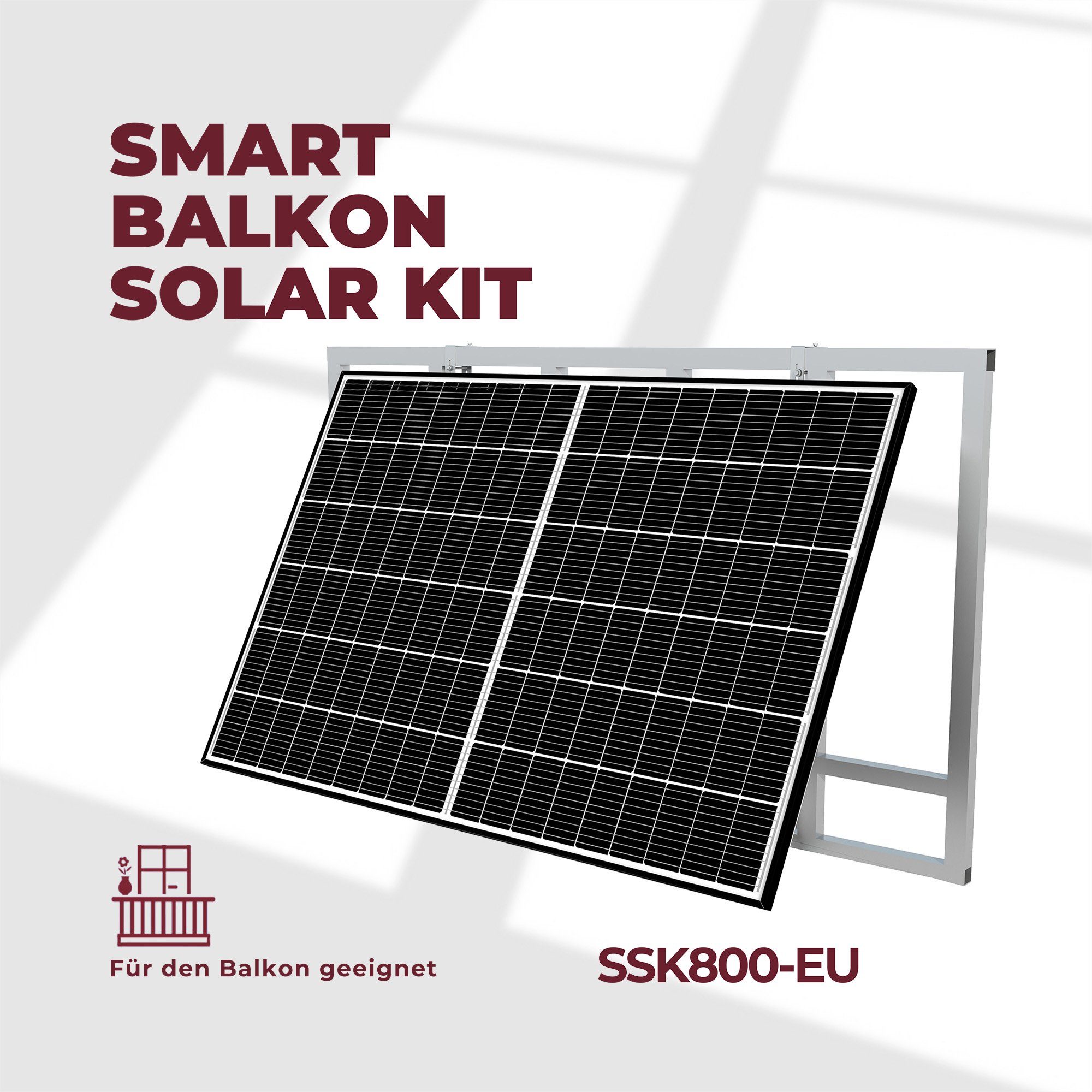 SunovaSolar Solaranlage Inverter 5m SUNOVA Schukokabel Balkonkraftwerk DC Solar 4x2m 820W 800W