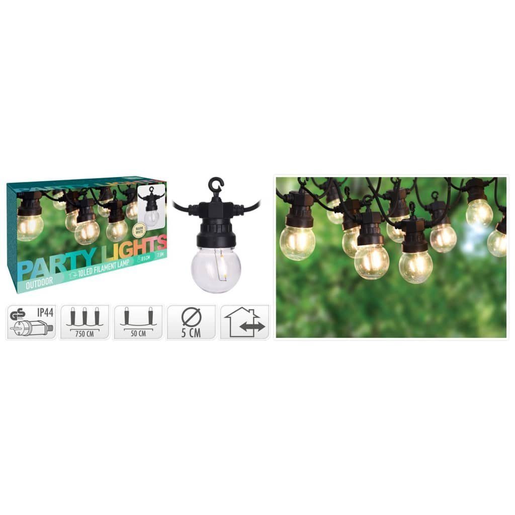 Progarden Garten-Lichterkette 24 V LED Außen-Wandleuchte 20 Lampen
