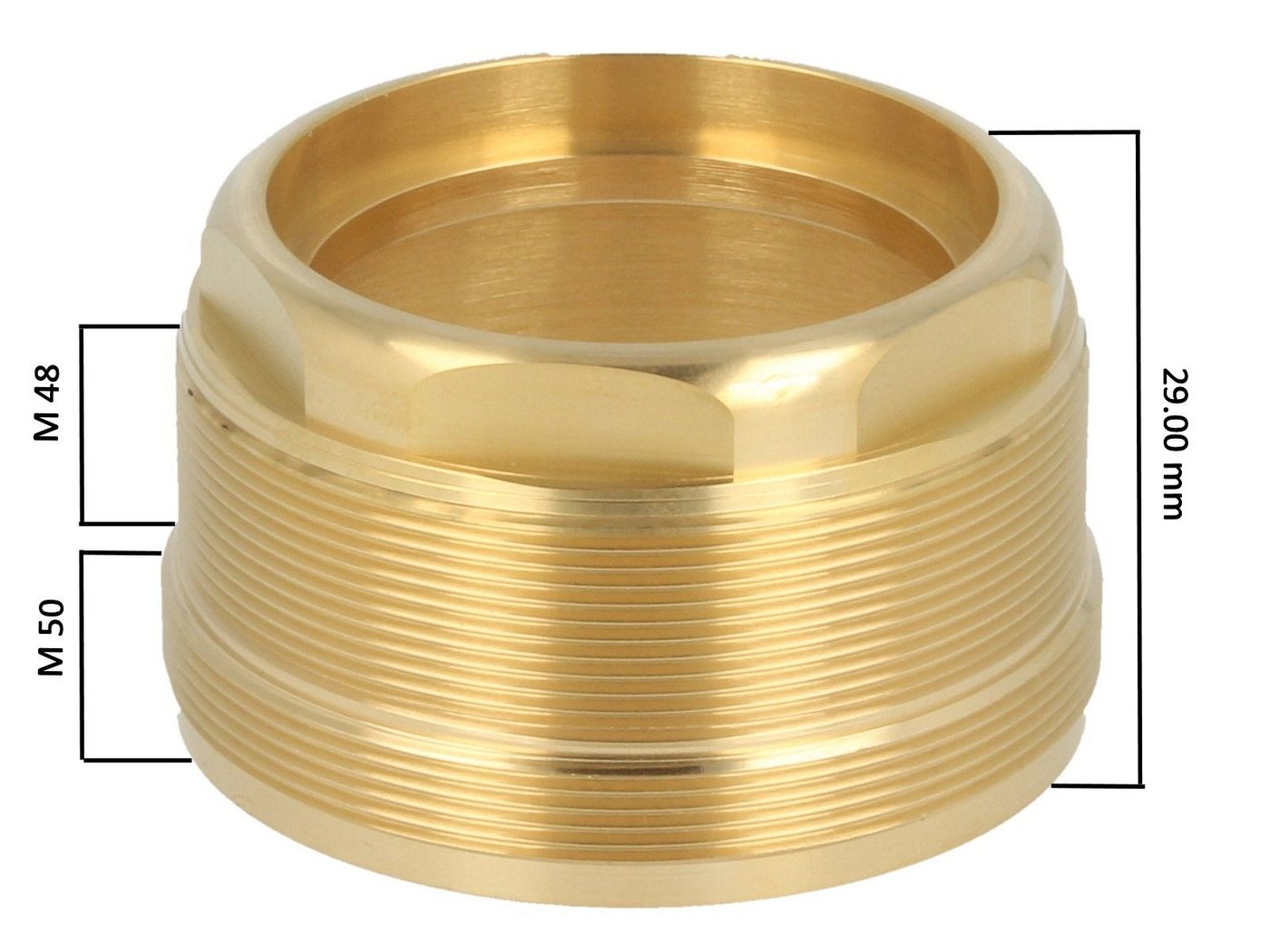 Thumbnail - heinrichschulte Badarmatur Verschraubung für Steuerelement M50 x 1 mm, 29 mm hoch - 09079