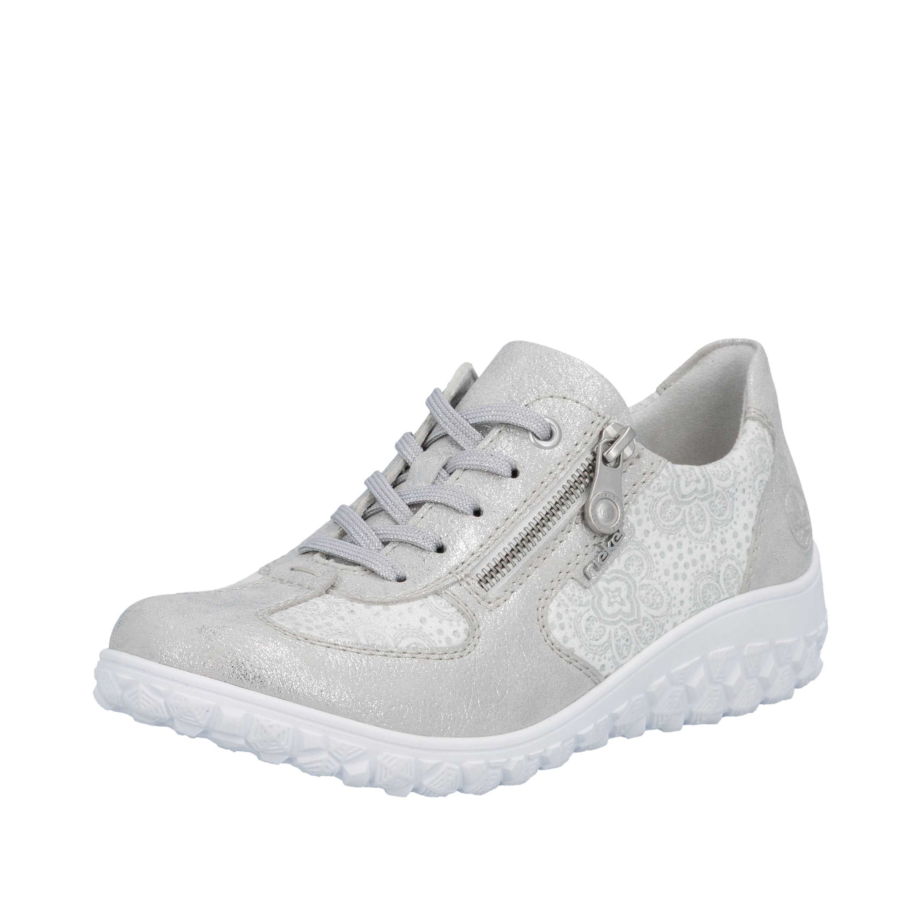 Rieker Sneaker Halbschuh, Schnürschuh, Freizeitsneaker mit floralem Muster günstig online kaufen