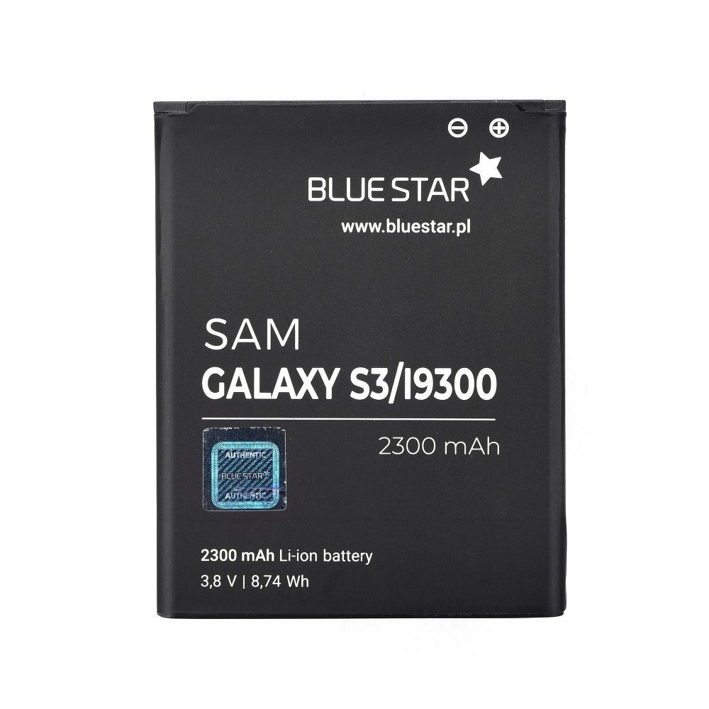 BlueStar Akku Ersatz kompatibel mit Samsung I9300 Galaxy S3 2300 mAh Batterie Accu EB-L1H2LLU, EB585158LP) Smartphone-Akku
