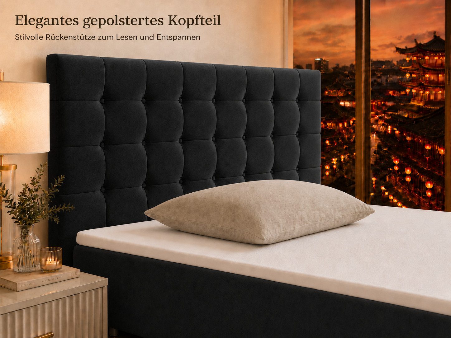 Best for Home Boxspringbett Trinity K-9 mit Stauraum & 7-Zonen Komfort – modern & komfortabel (Komplett-Set, 1-St., 140x200 160x200 180x200 200x200 cm), Handwer – Bild 4 von 5
