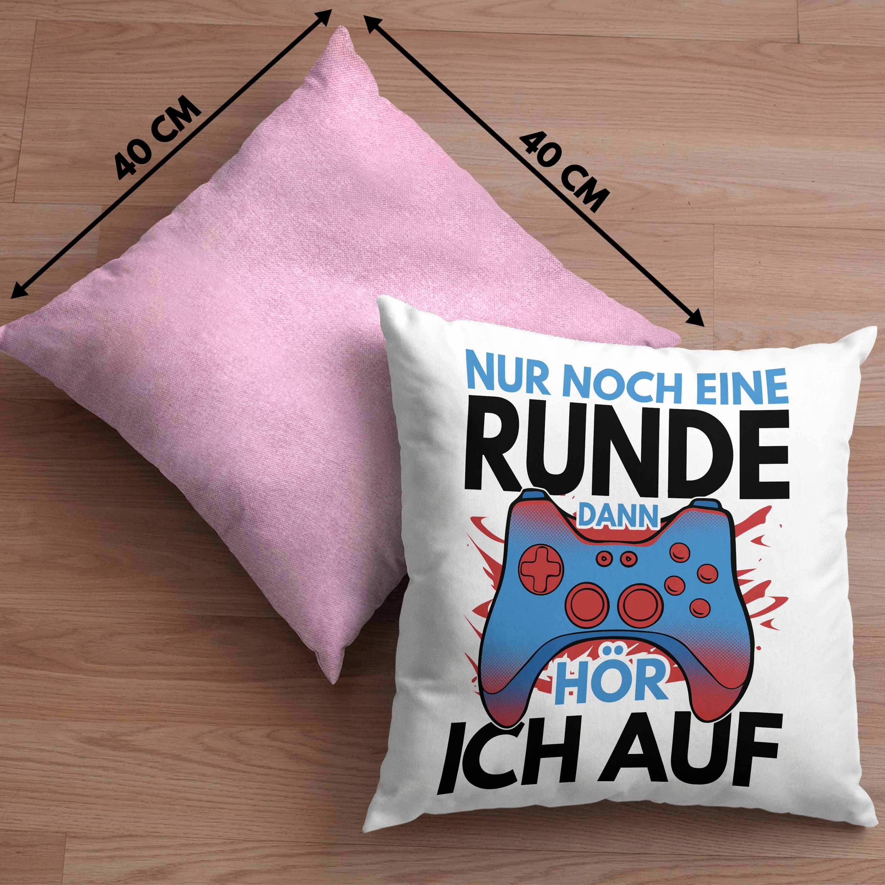 Trendation Dekokissen Trendation - Lustige Geschenkidee Kissen Nur Rosa mit 40x40 Füllung Gamer Eine Geschenk Gamergirl Gamer Dekokissen Geburtstag Runde Zocker Noch