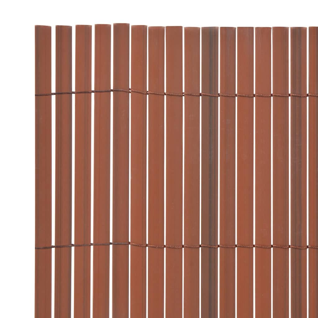 vidaXL Gartenzaun Gartenzaun Doppelseitig PVC 90 x 300 cm Braun, (1-St)