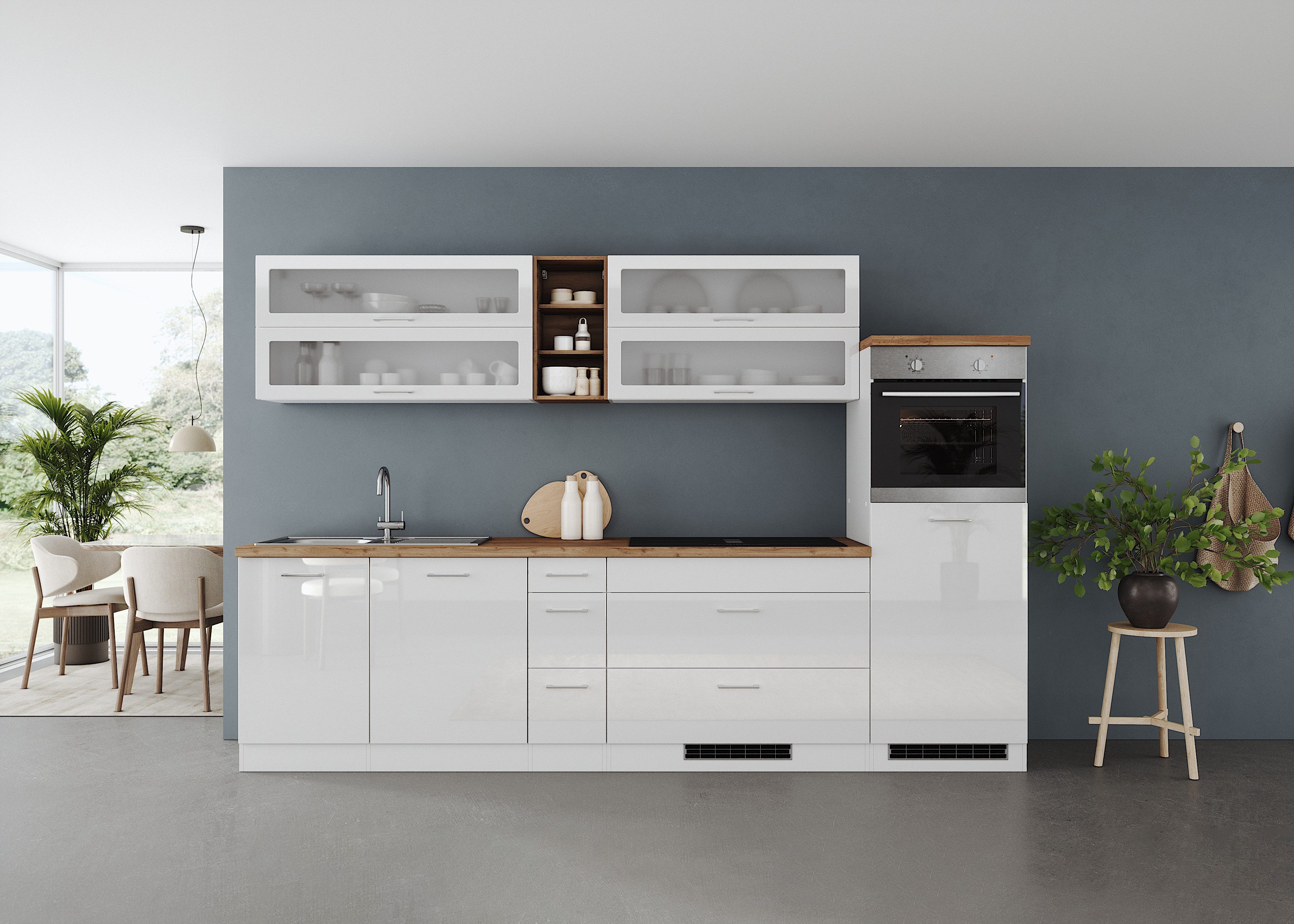 KOCHSTATION Küchenzeile KS-Milan, optional mit Muldenlüfter, günstig online kaufen