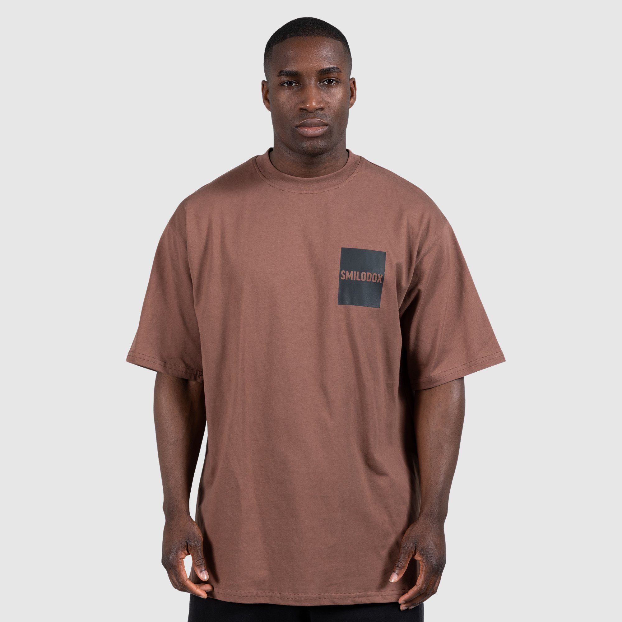 Joey Oversize, 100% Smilodox T-Shirt Baumwolle Braun