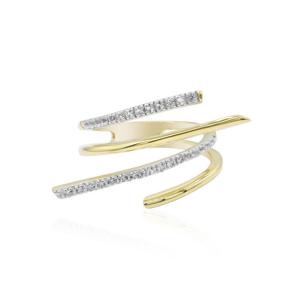 Silberring Brasilianischer Topas Goldplattierter Silberring