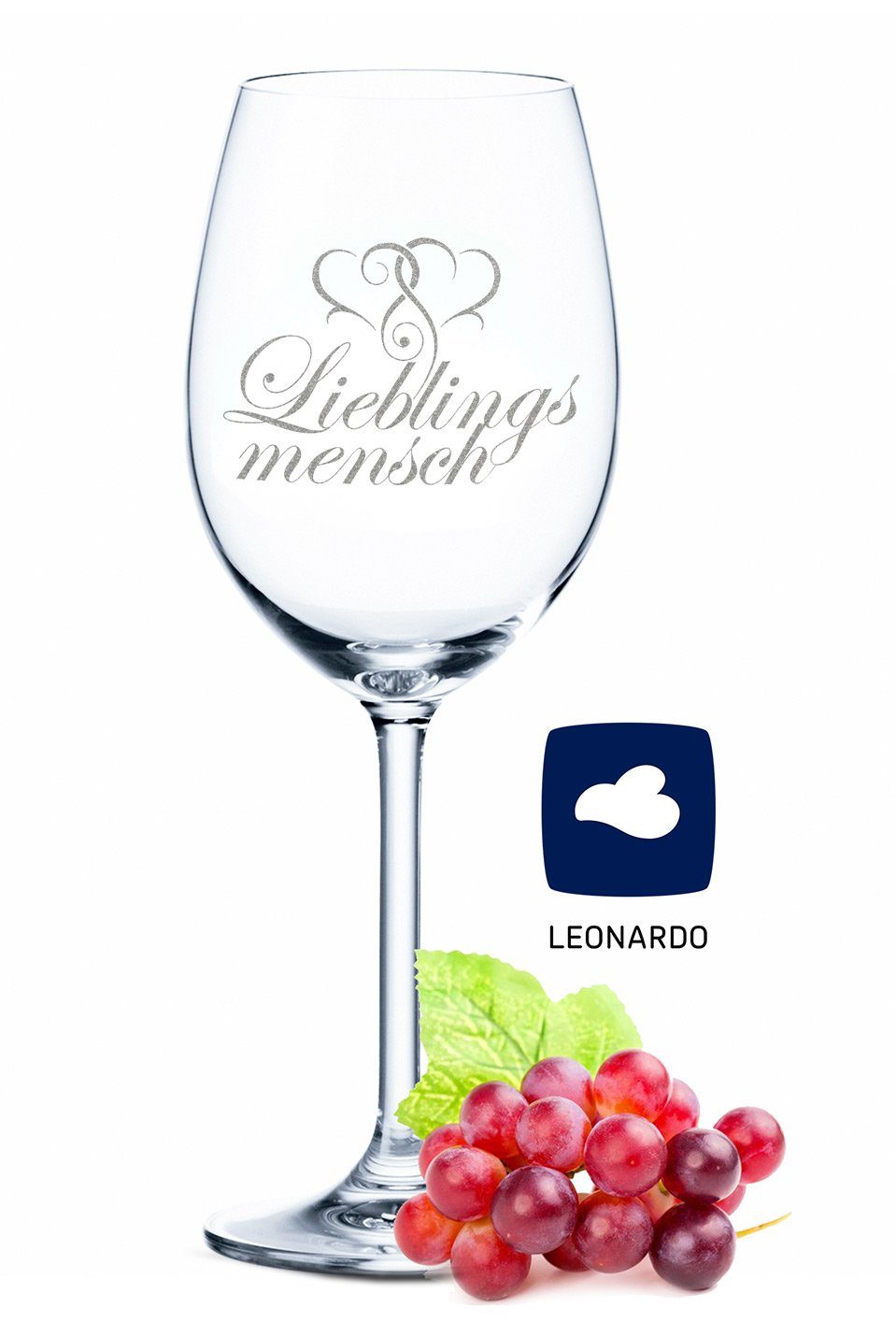 GRAVURZEILE Rotweinglas Leonardo Weinglas mit Gravur - Lieblingsmensch, Glas, liebevolles, graviertes Geschenk für Partner, Freunde & Familie