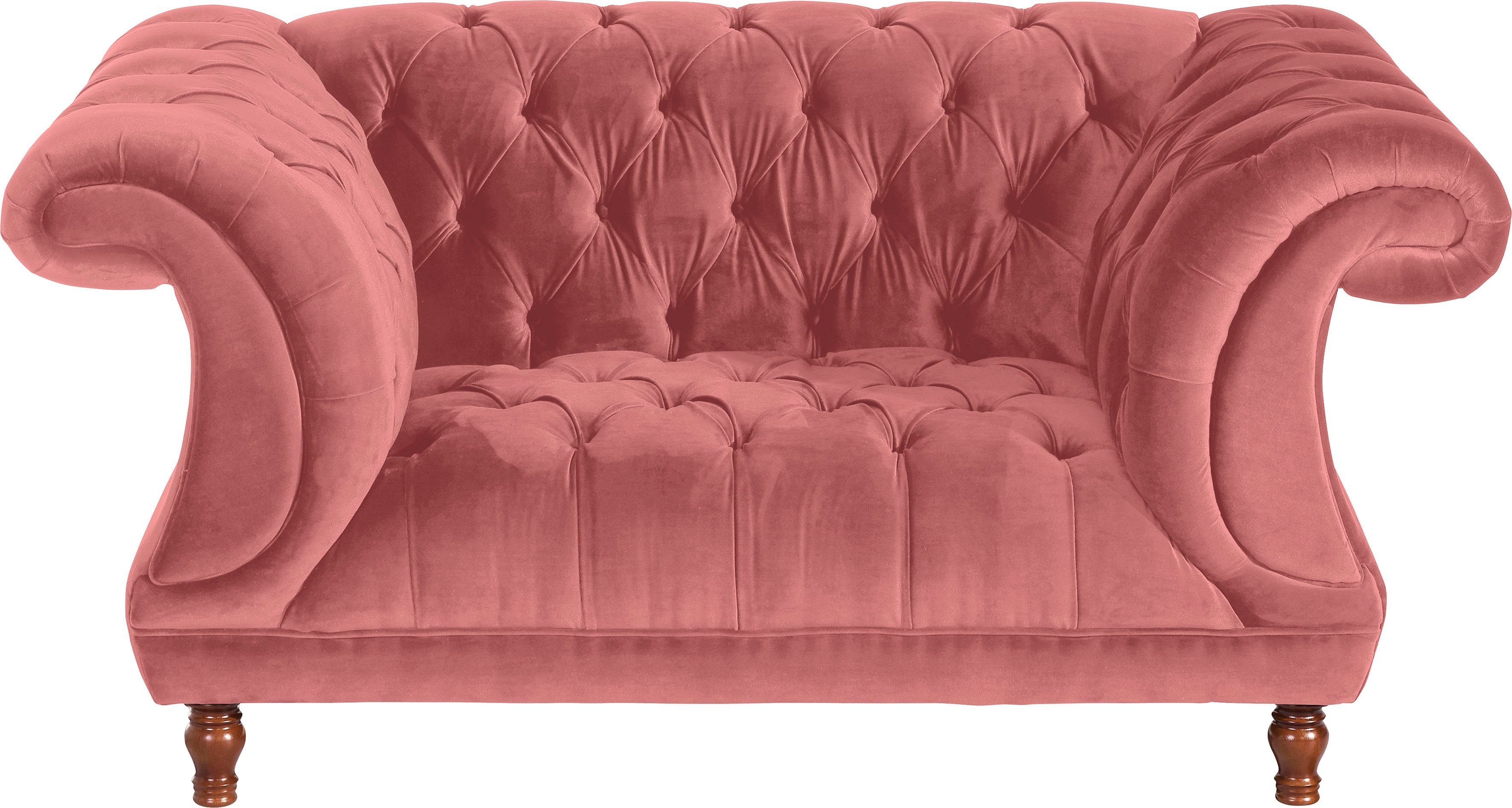 Max Winzer® Loveseat Isabelle, Knopfheftung & gedrechselten Füßen in Buche Nussbaum, Breite 167 cm