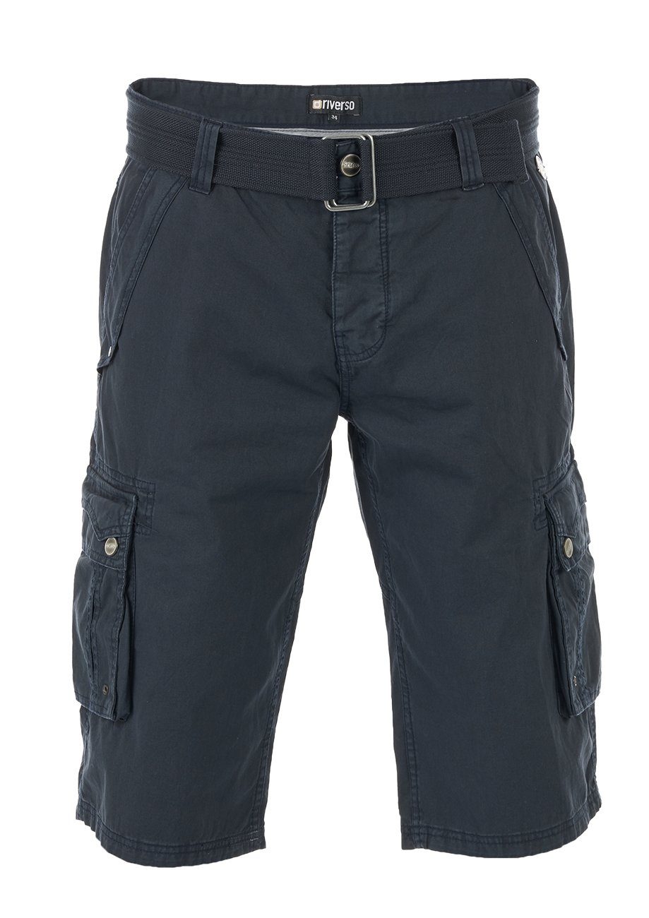 riverso Cargoshorts Herren Shorts RIVAnton Regular Fit Bermudashorts mit Gürtel