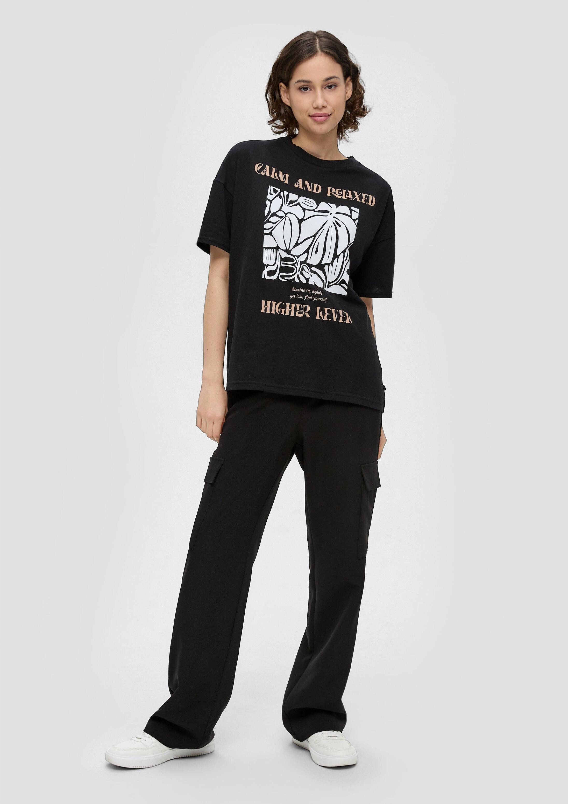 QS Kurzarmshirt T-Shirt T-Shirt mit Frontprint